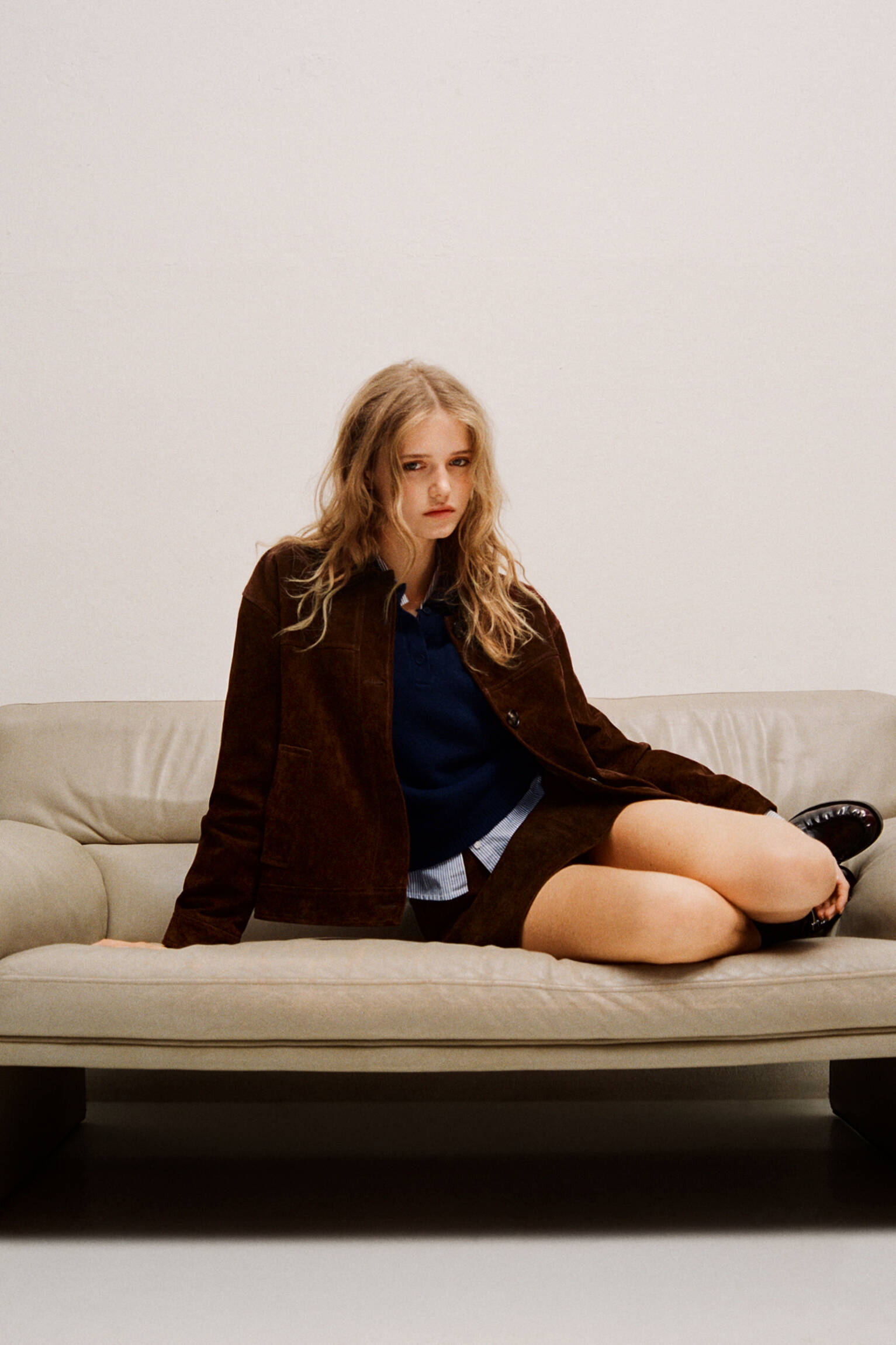 Veste 100 % cuir daim