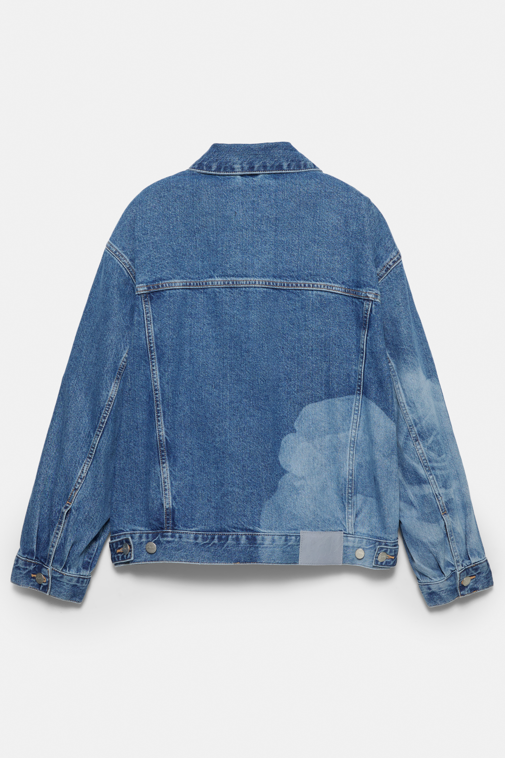 Denim jacket with laser floral print