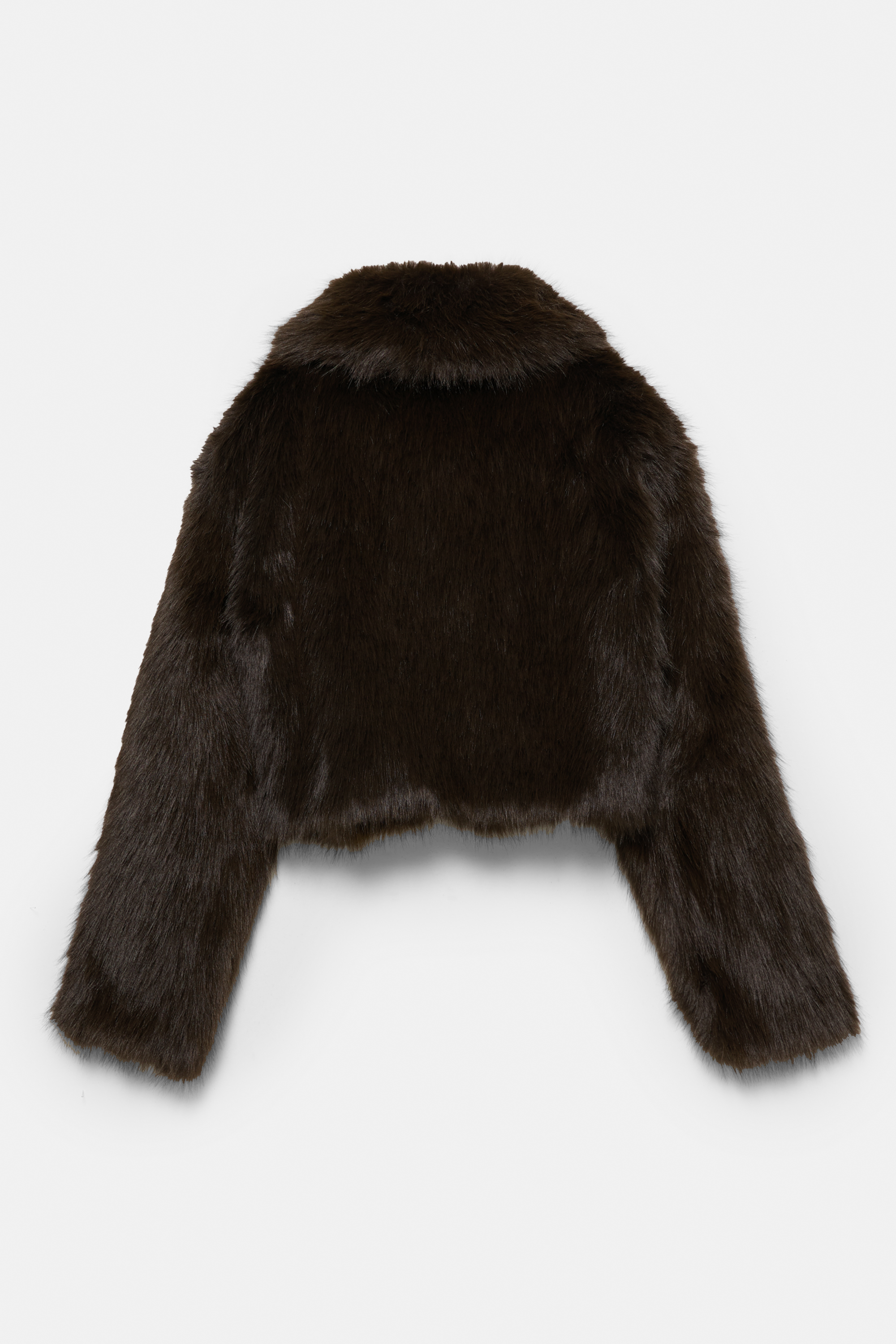 Abric curt efecte pèl cremallera