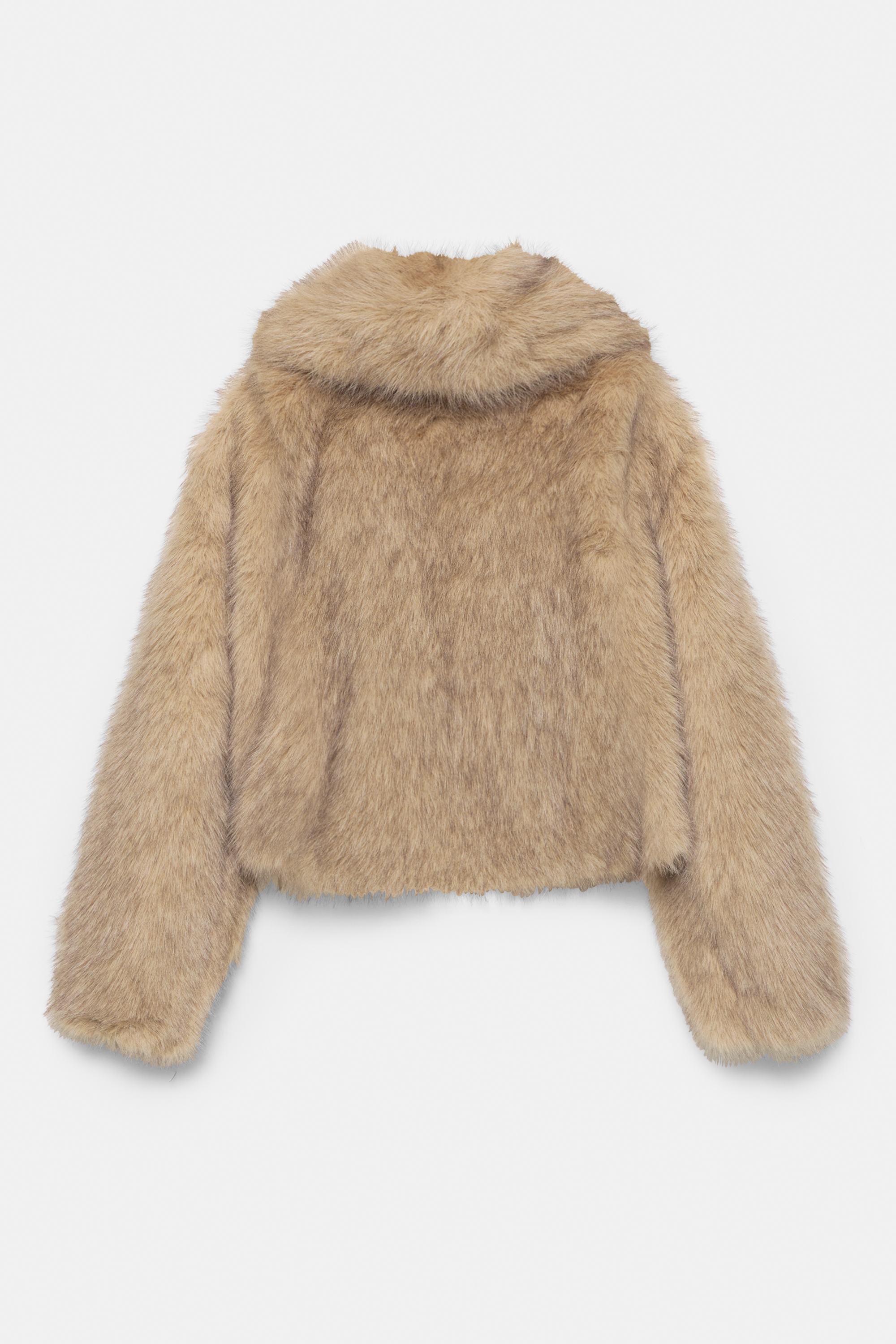 Krátky kabát s falošnou kožušinou