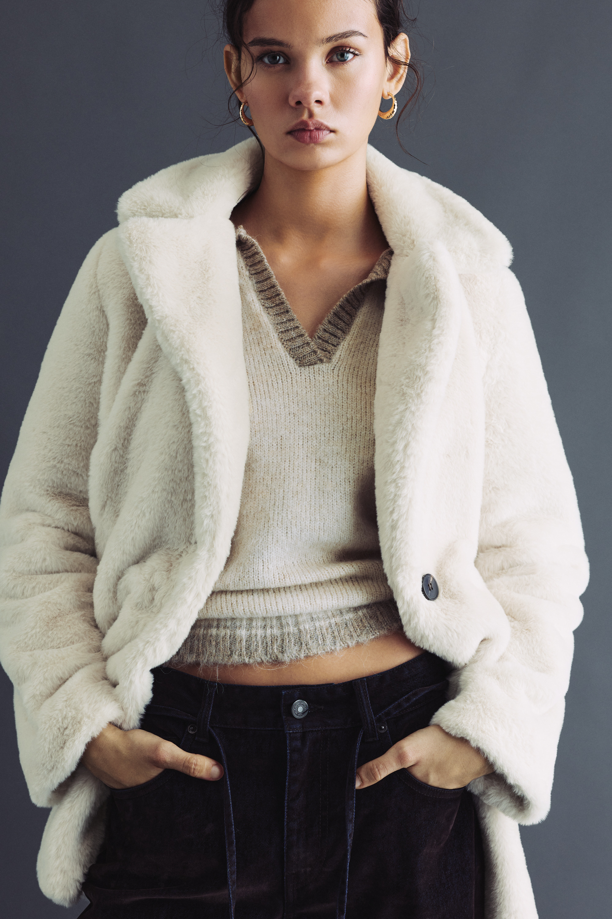 Płaszcz ze sztucznego futra