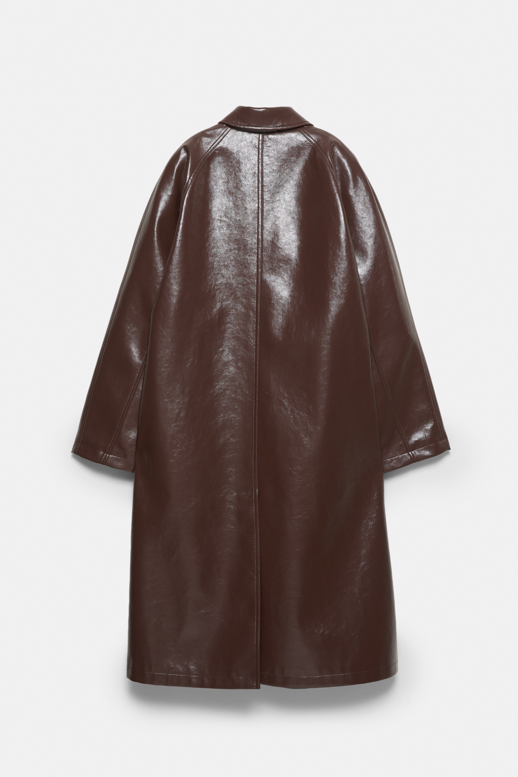Vinyl-effect trench coat