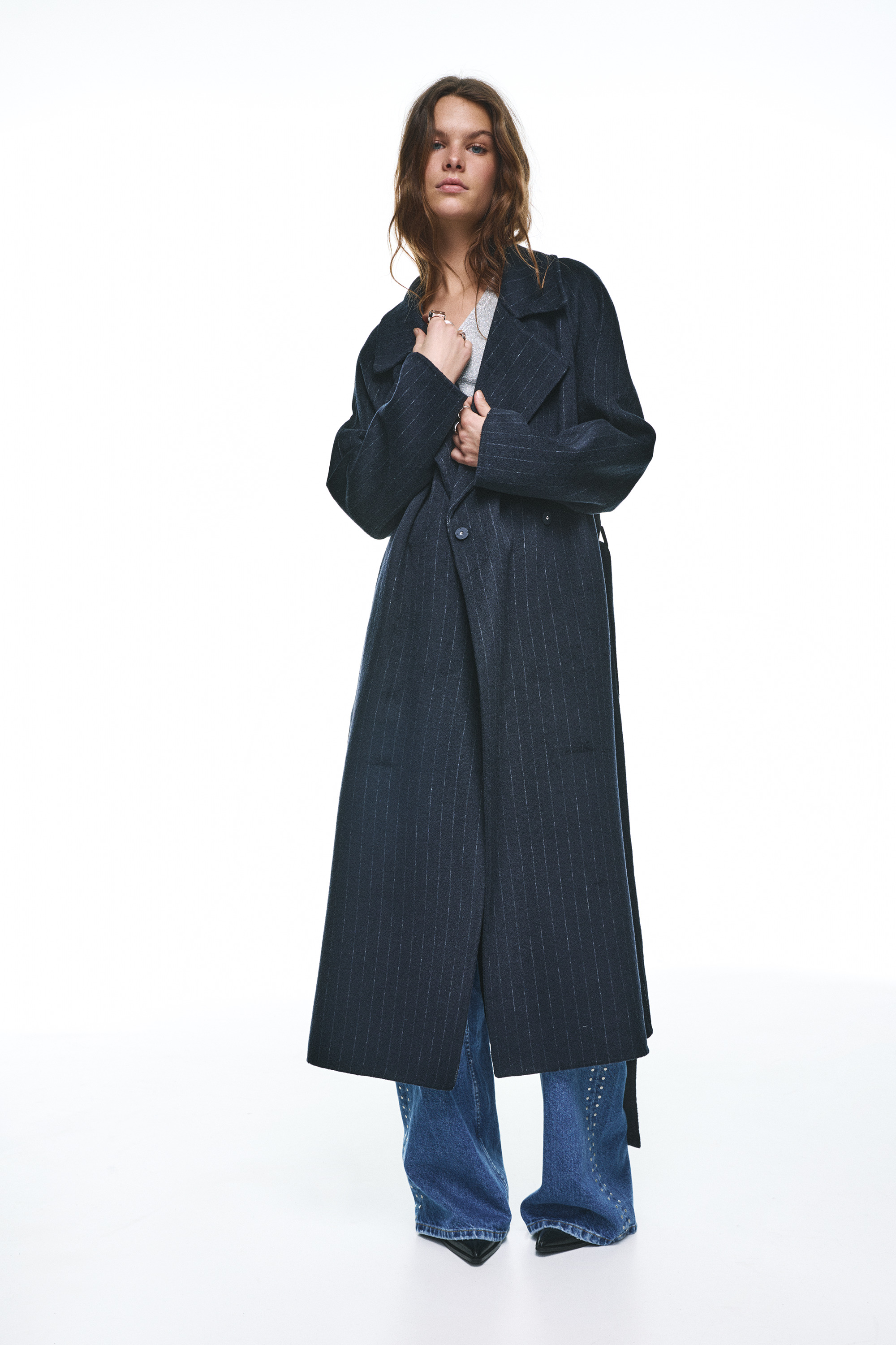 Abrigo raya diplomática cinturón