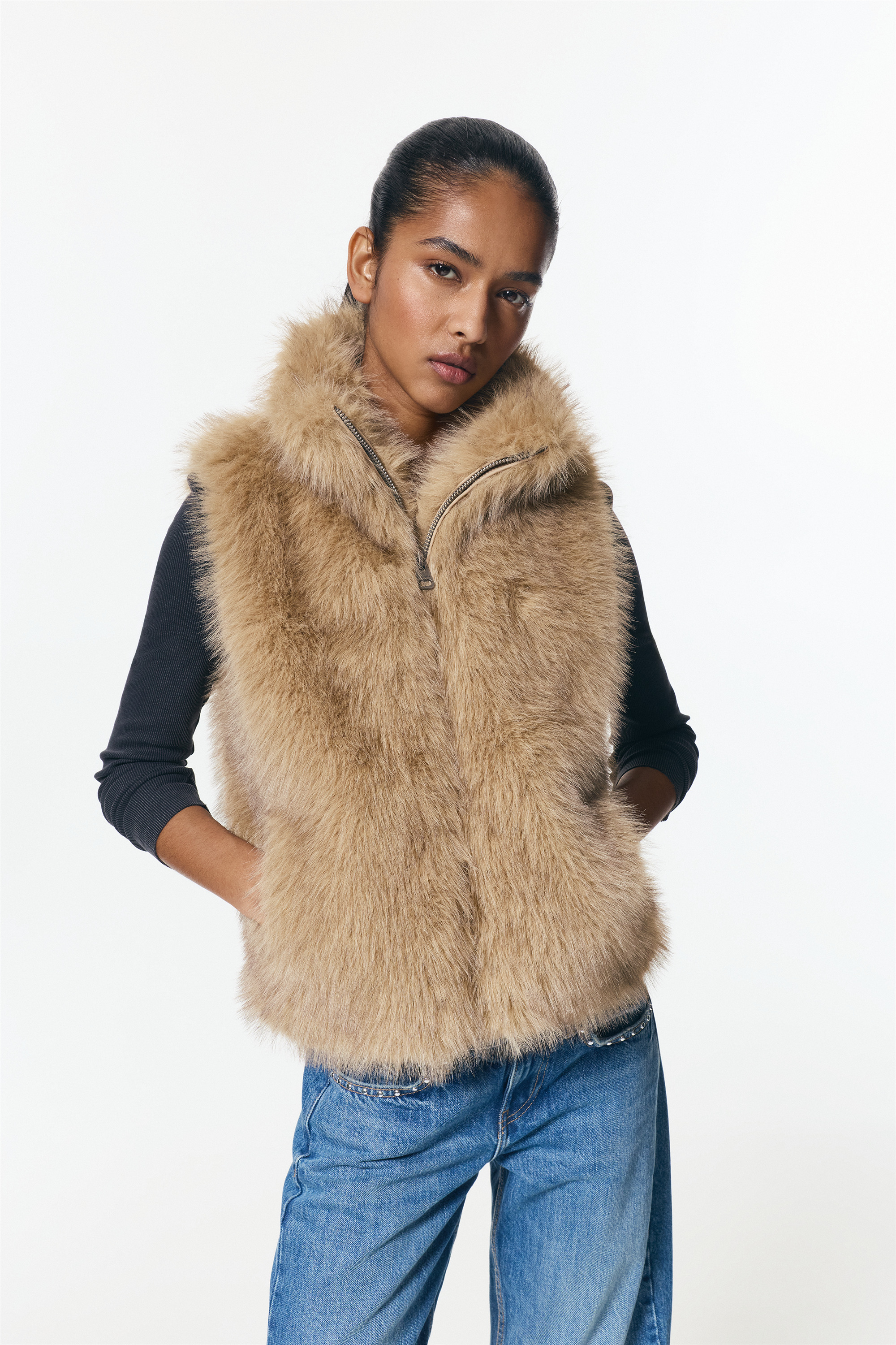 Faux fur vest