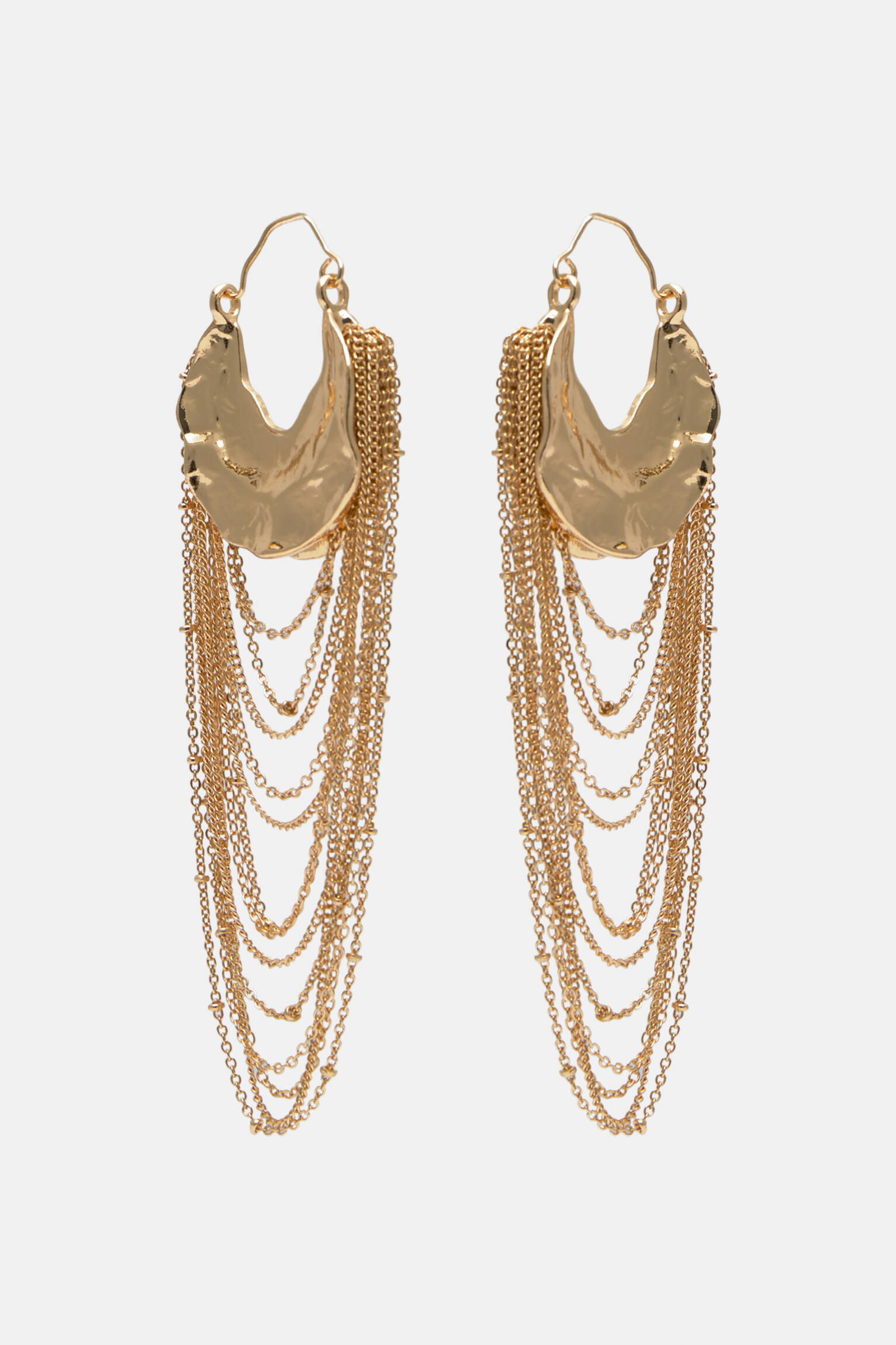 Boucles d'oreilles dorées chaîne