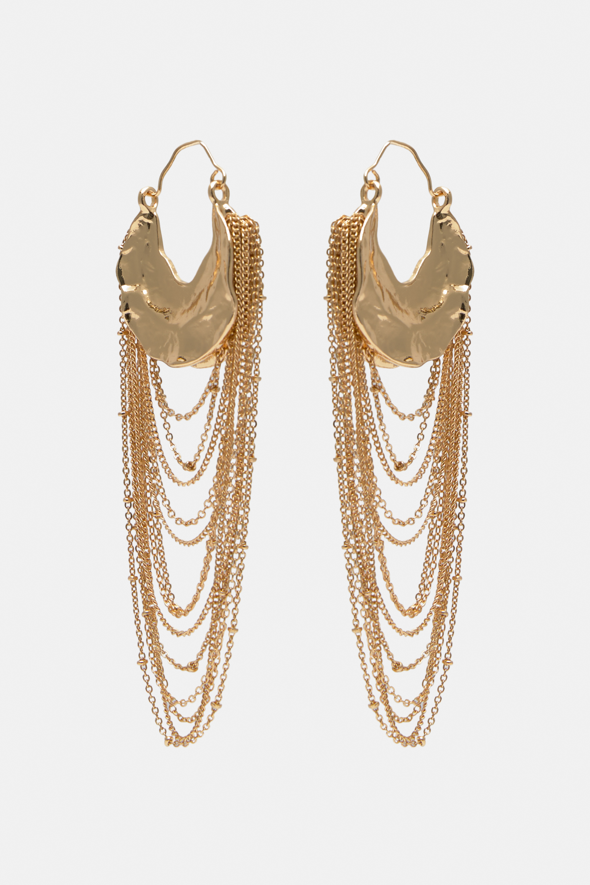 Boucles d'oreilles dorées chaîne