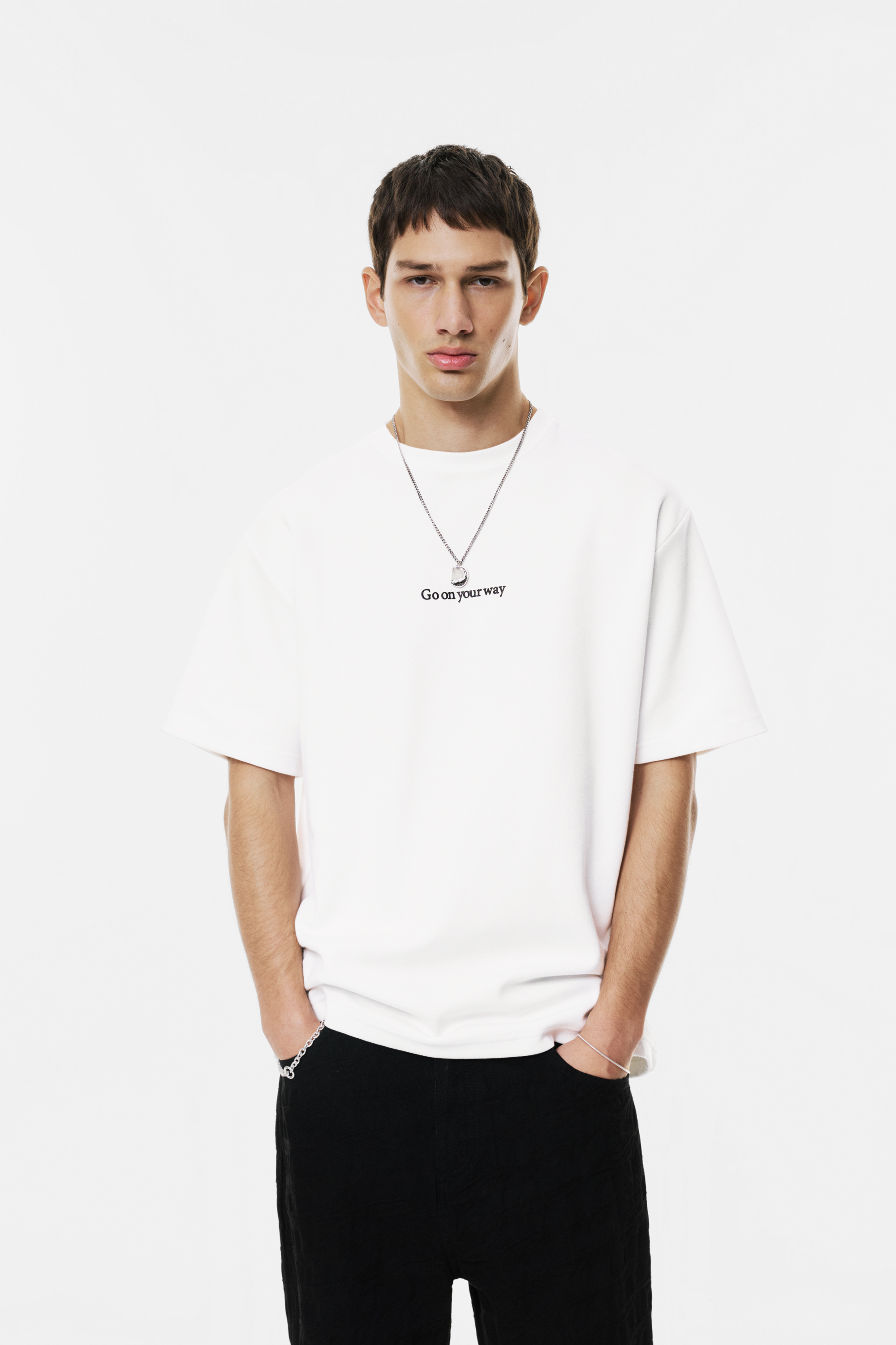 Sweat manches courtes interlock texte