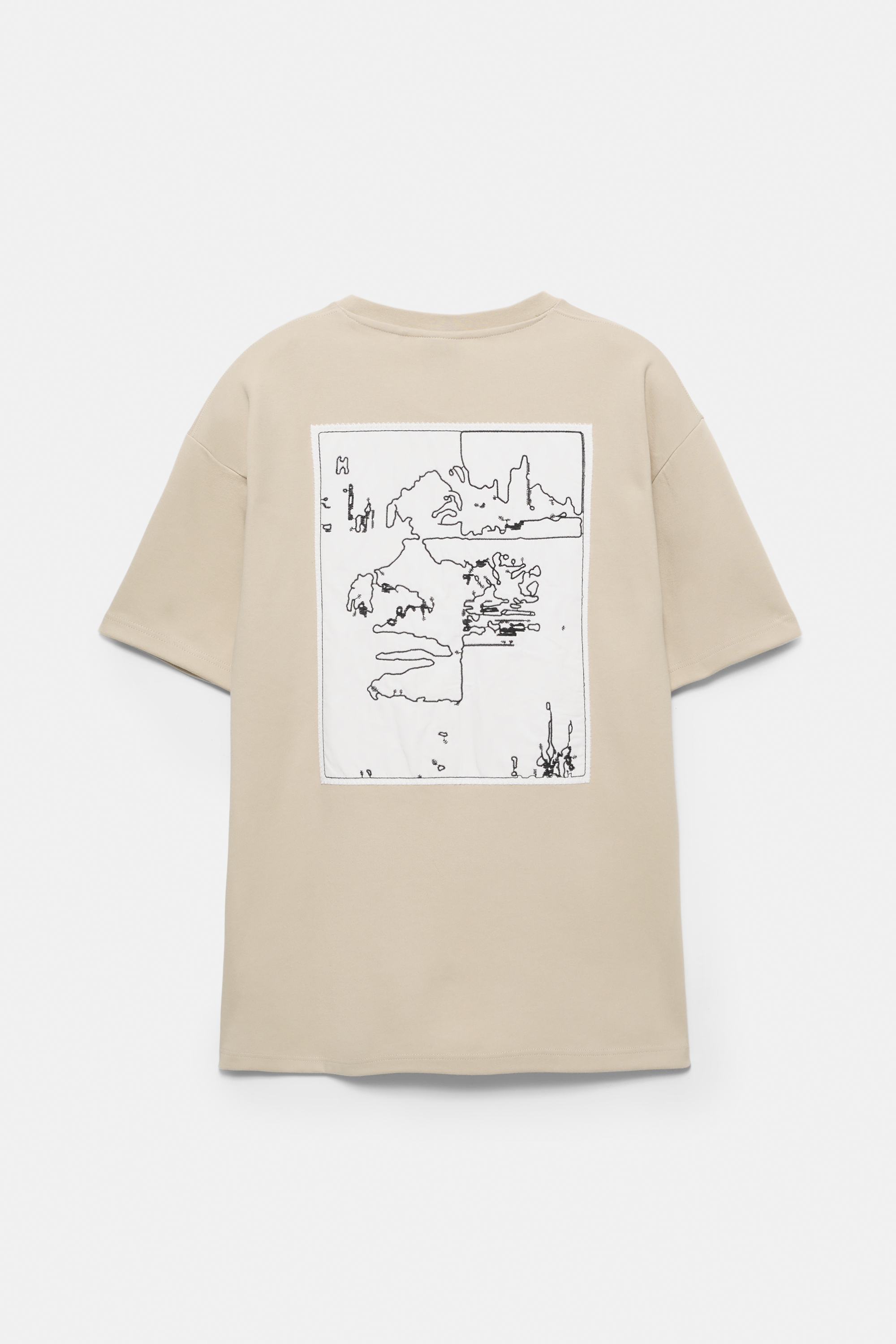 Graphic interlock short sleeve sweatshirt