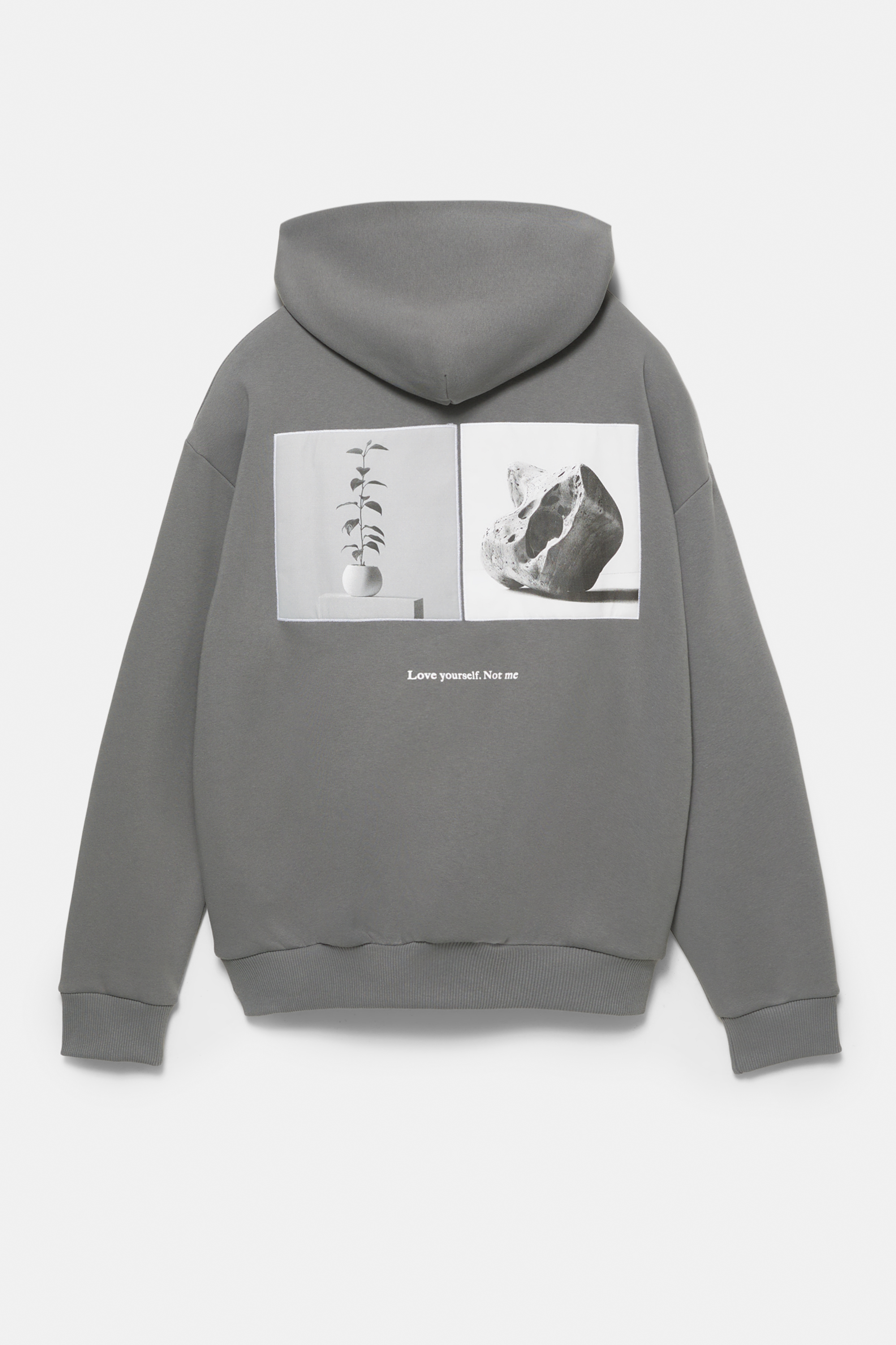 Grey slogan hoodie