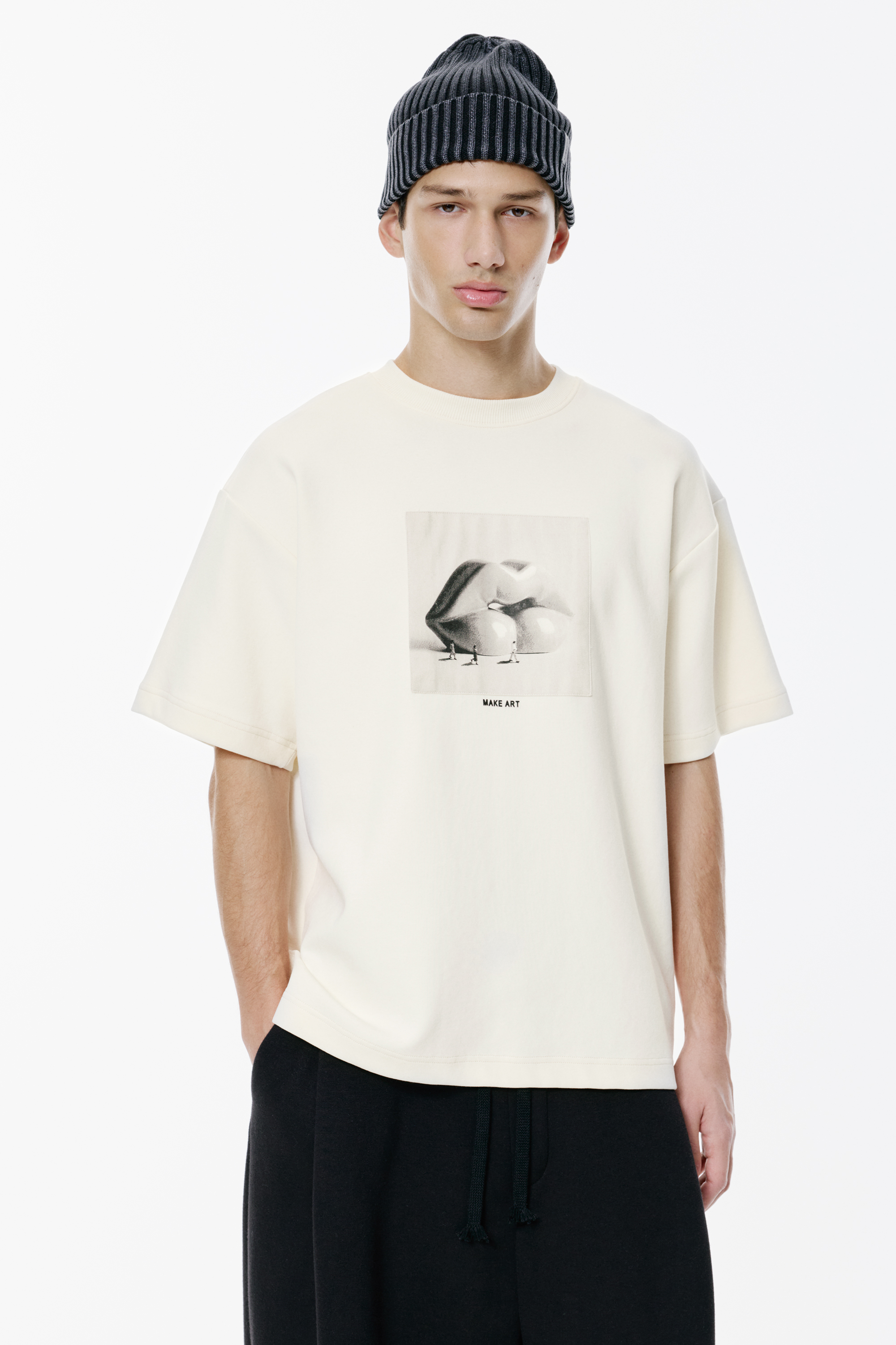 Sportska majica kratkih rukava s natpisom „Make Art”