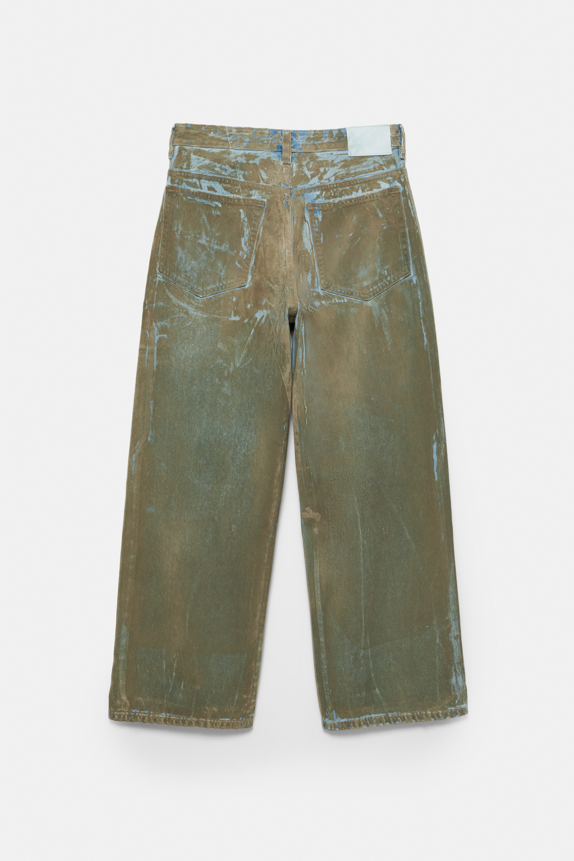 Flocked wide-leg jeans