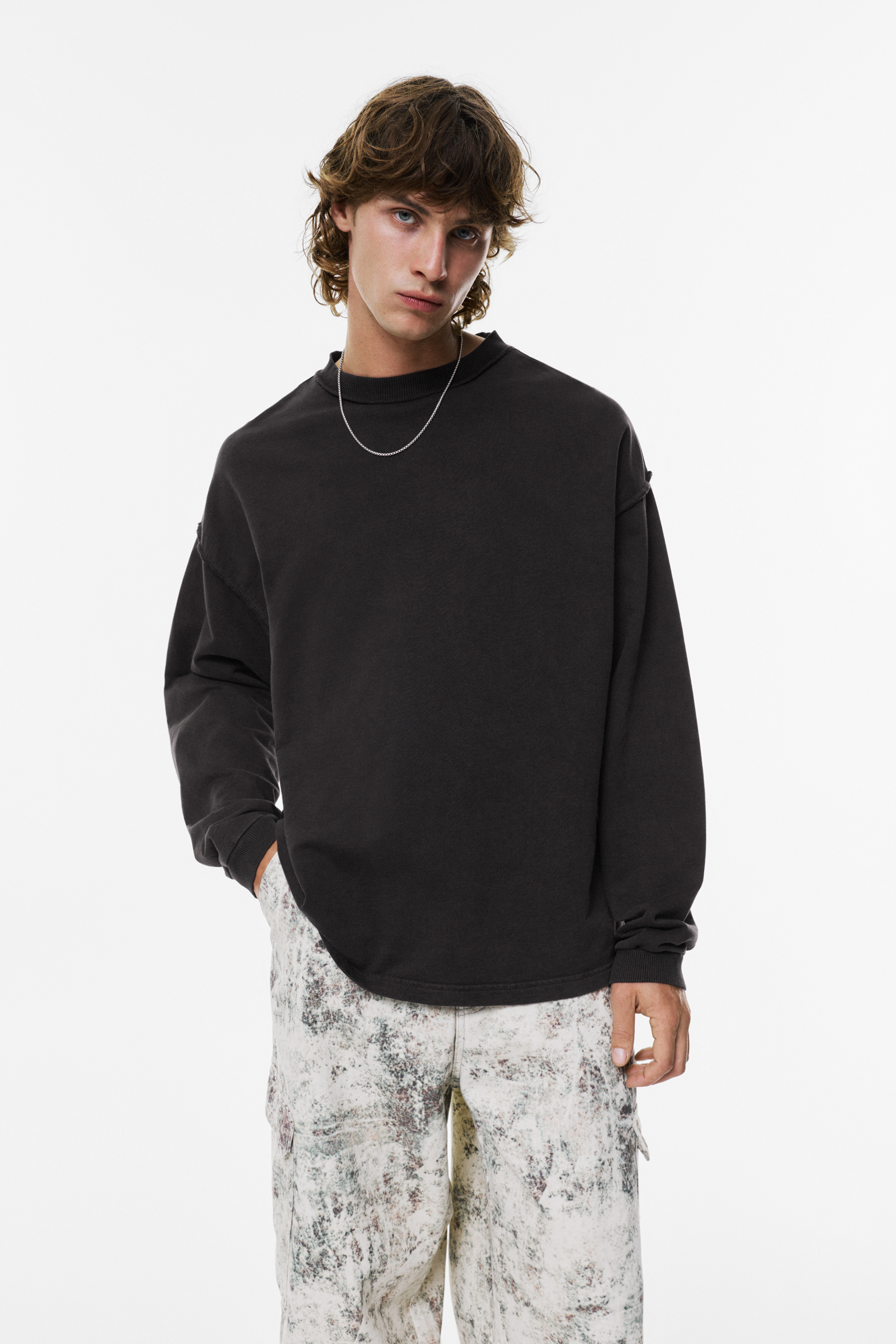 Tee-shirt à manches longues à coutures