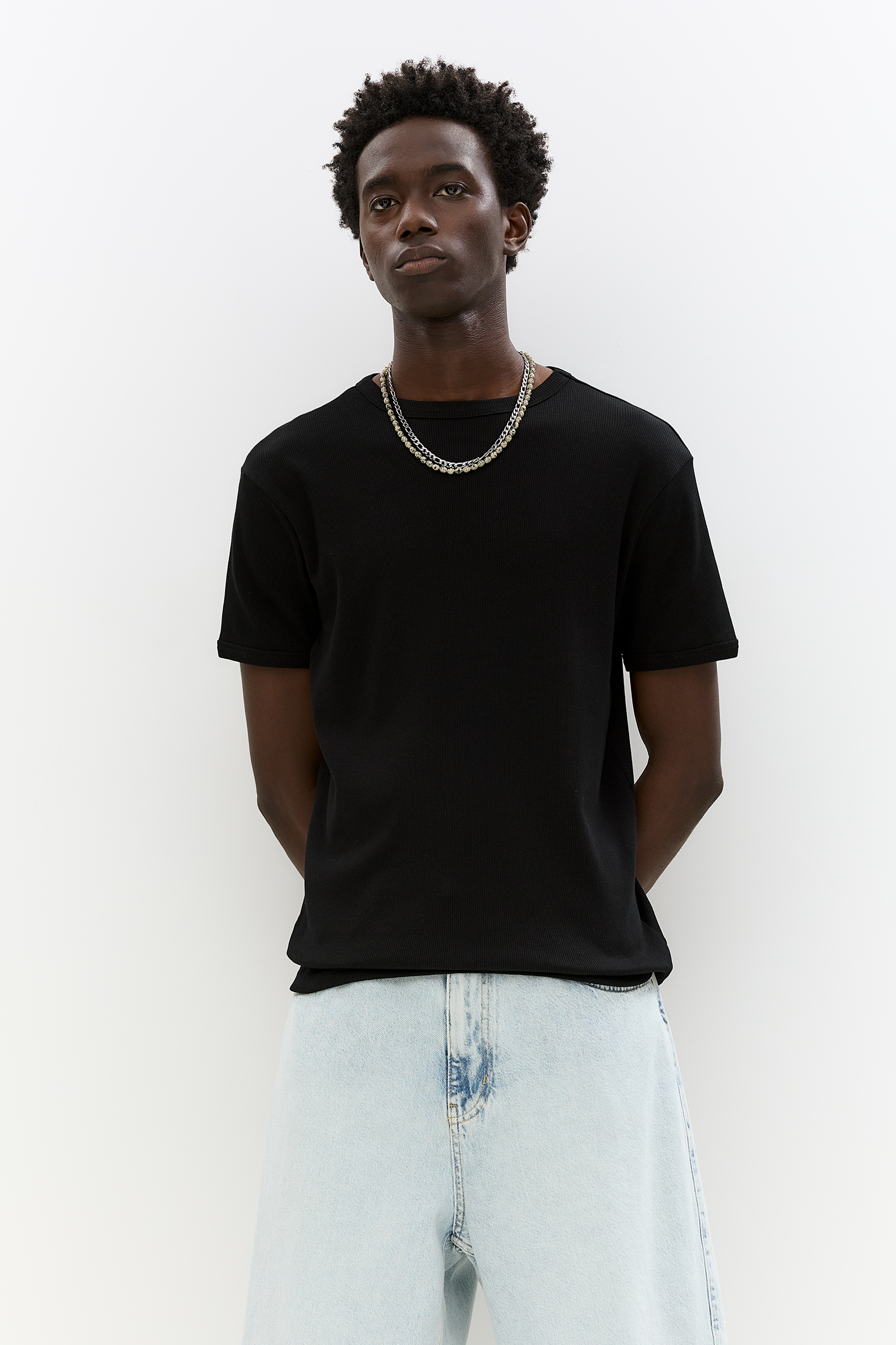 T-shirt manches courtes côtelé