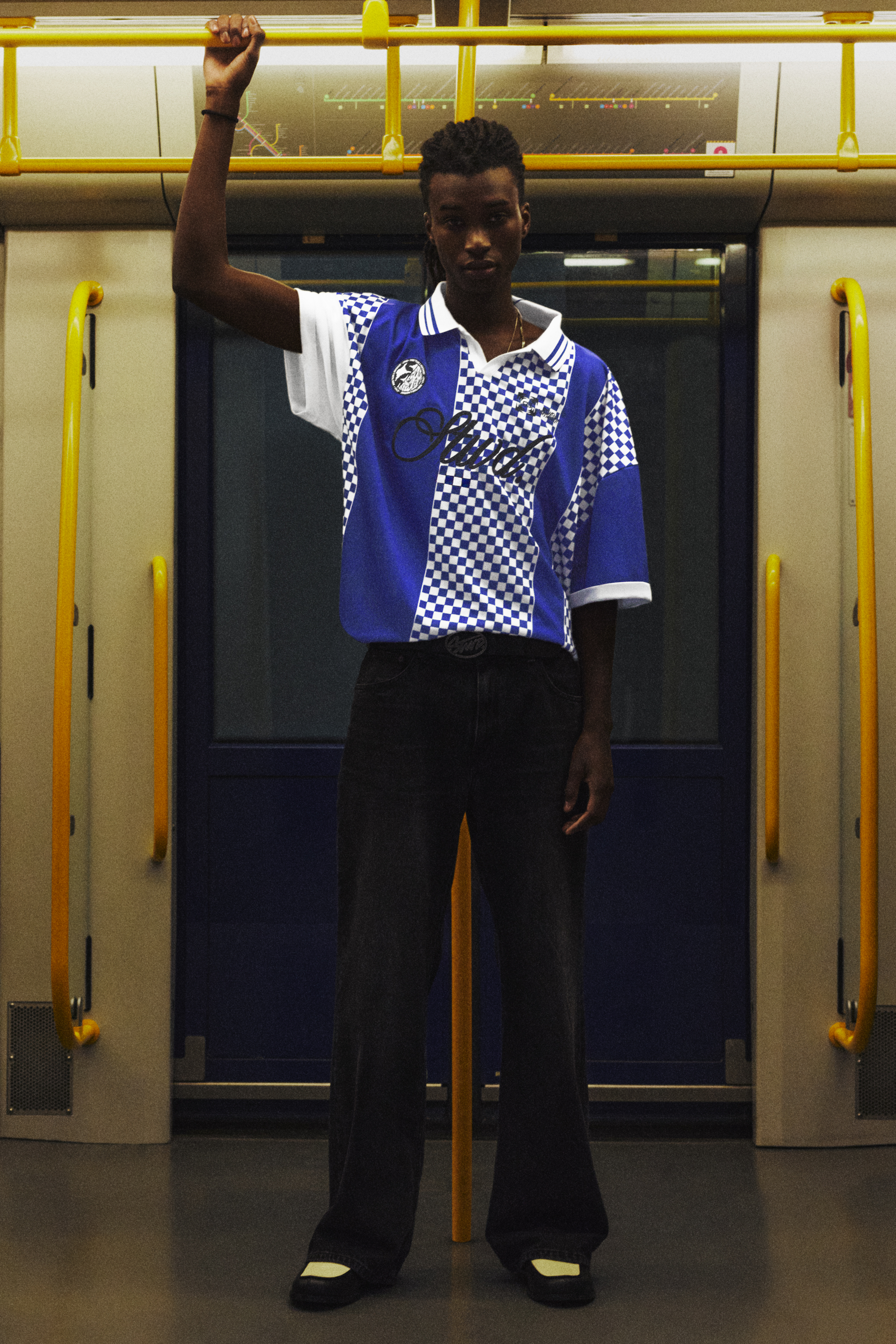 STWD checked soccer T-shirt