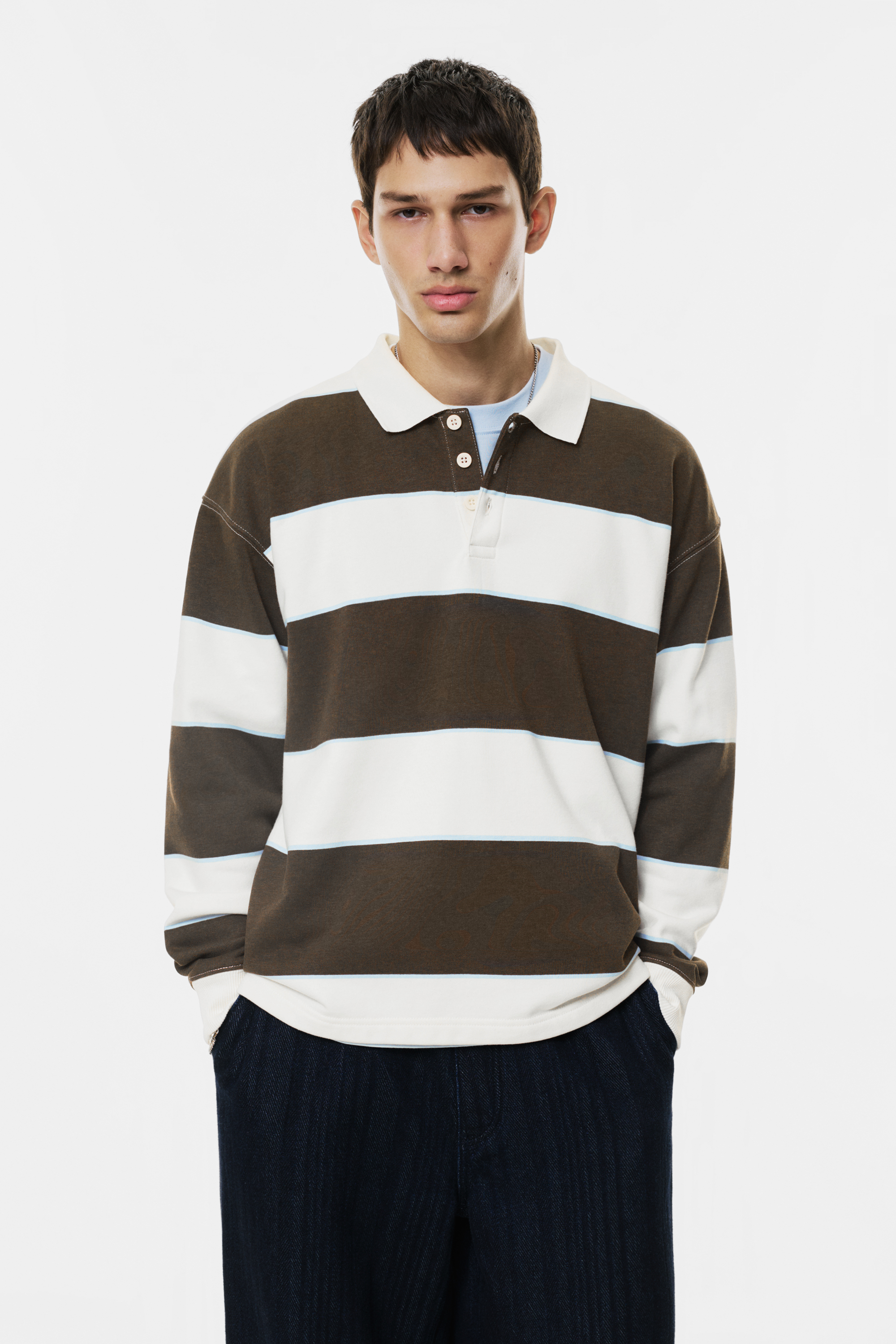 Prugasta polo majica s vezom