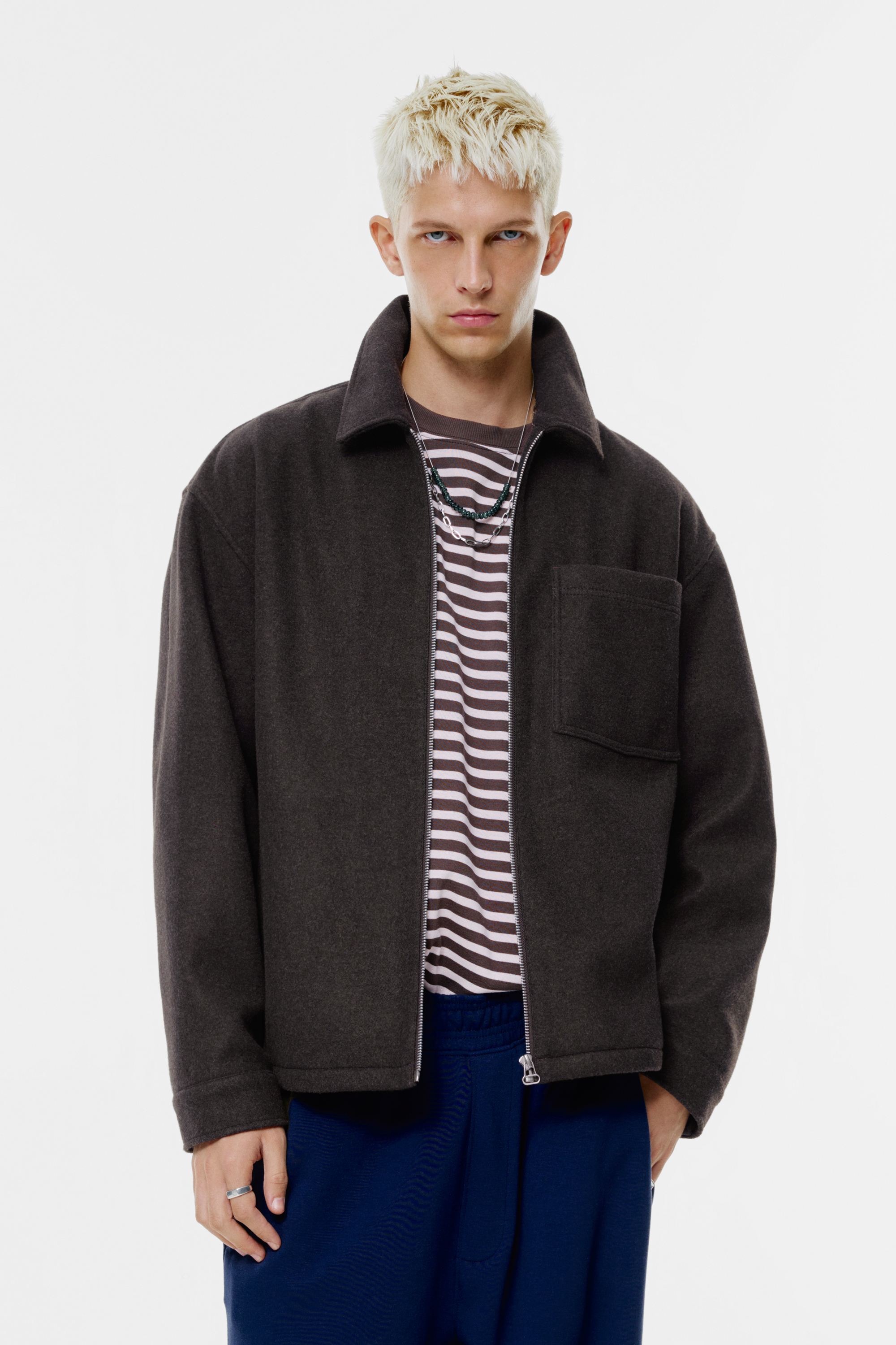 Wool Overshirt with Zip
