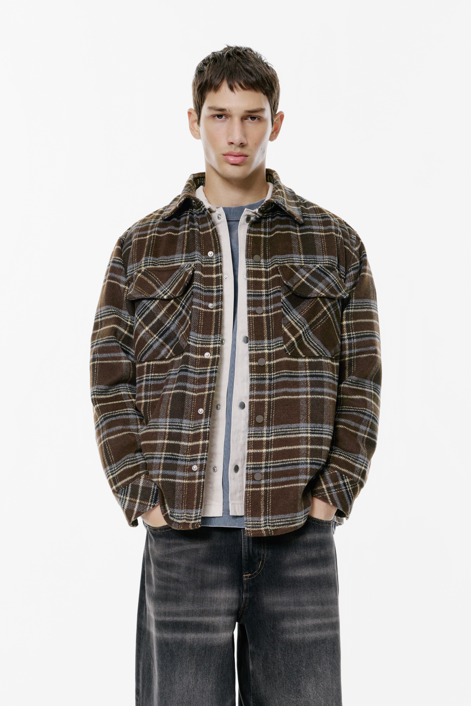 Smeđa karirana natkošulja