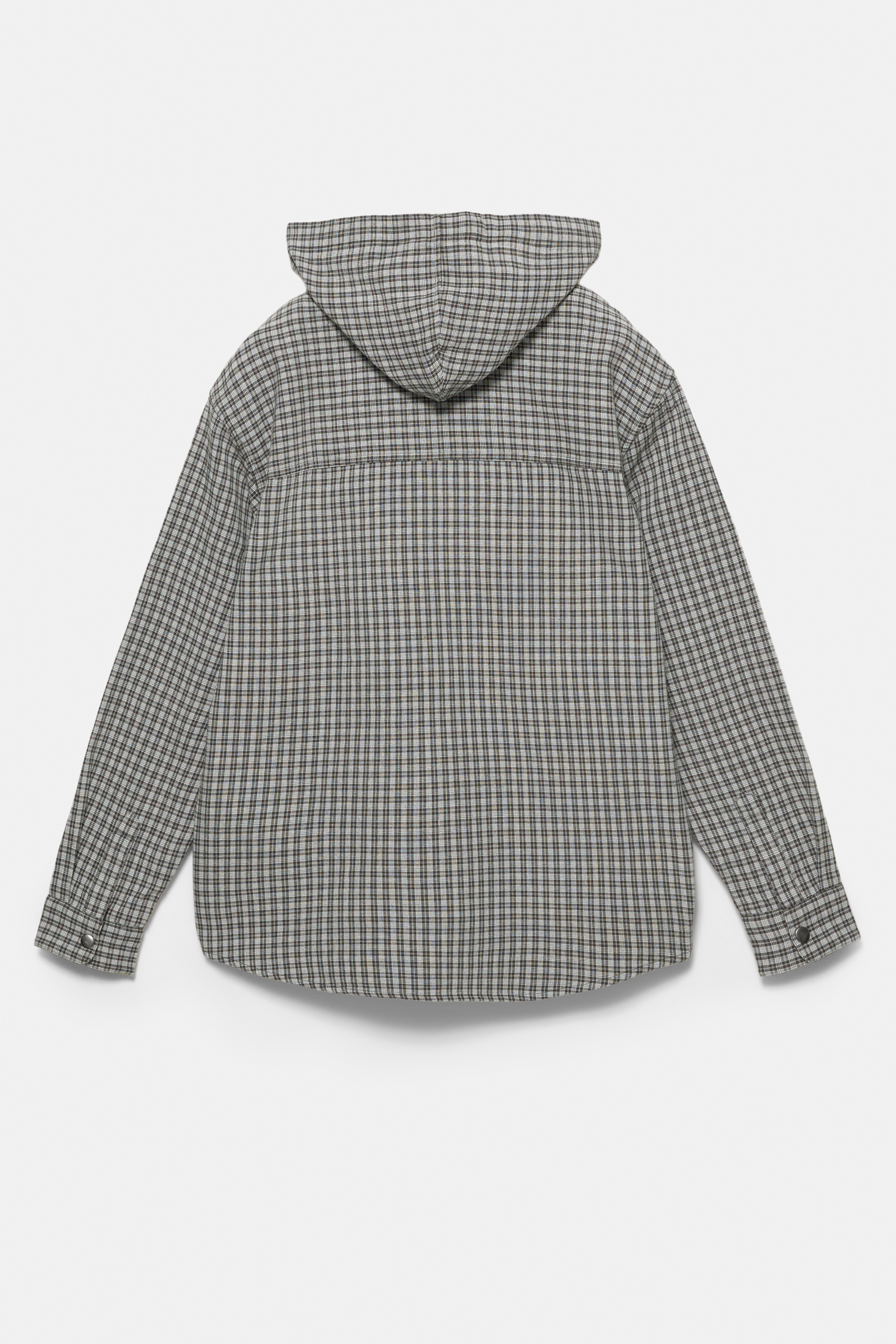 Camisa cuadros capucha botones