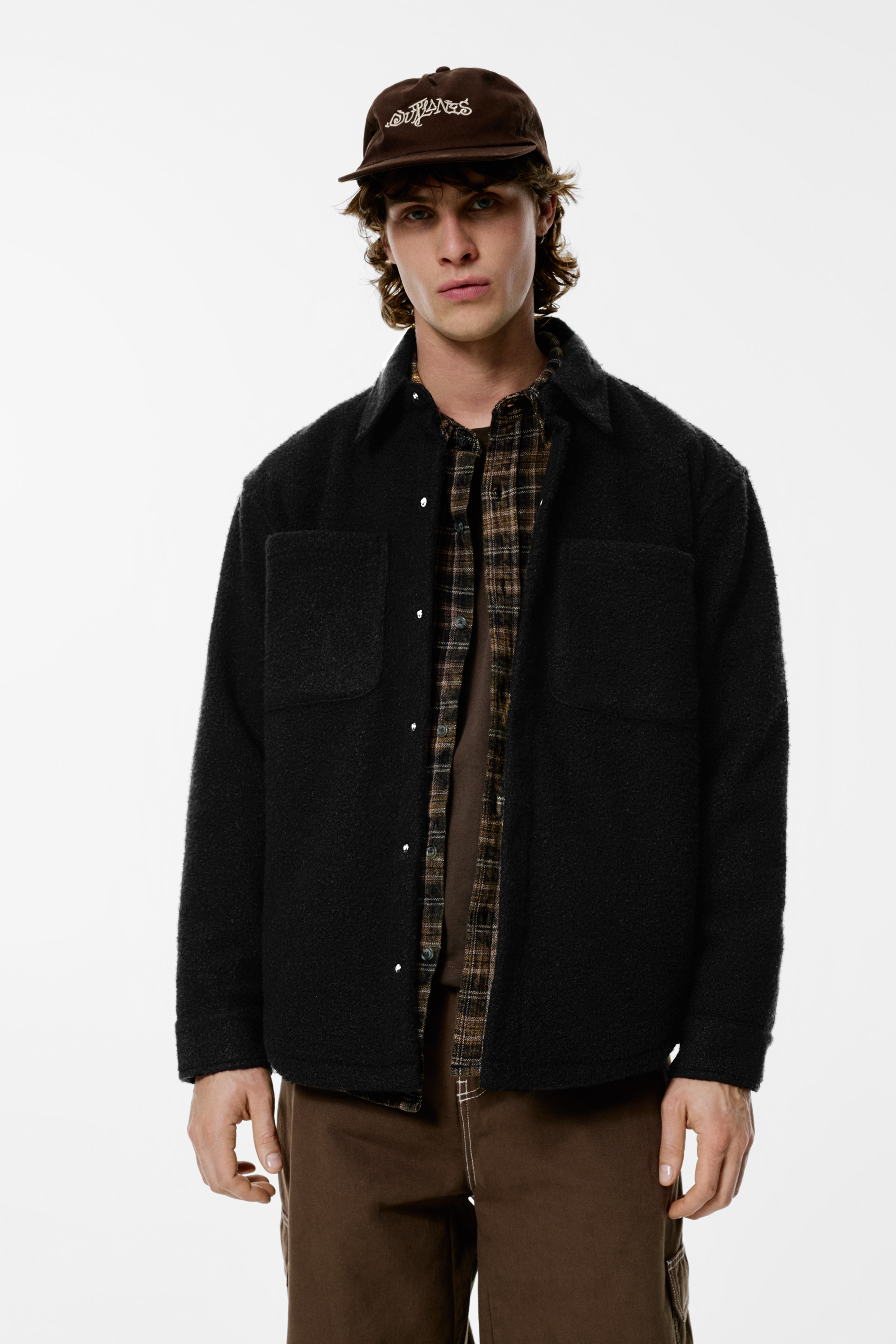 Faux shearling overshirt