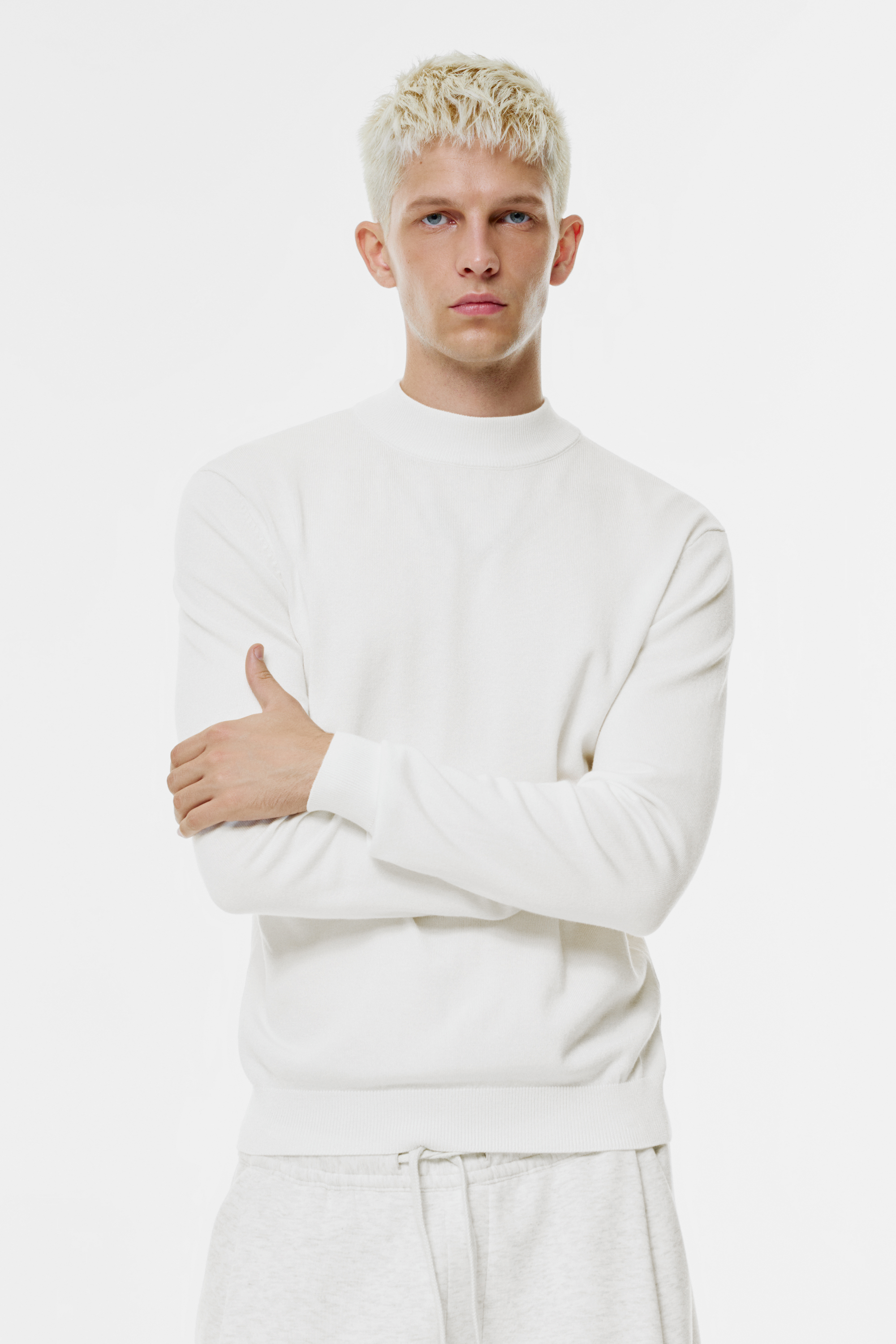 Fine knit high neck jumper