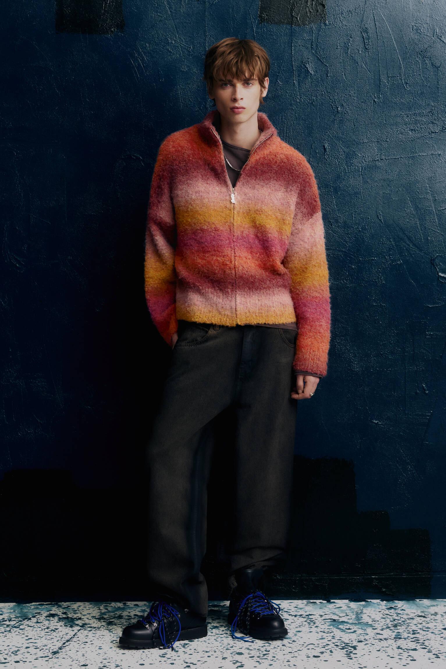 Cardigan col montant à fermeture Éclair - pull&bear