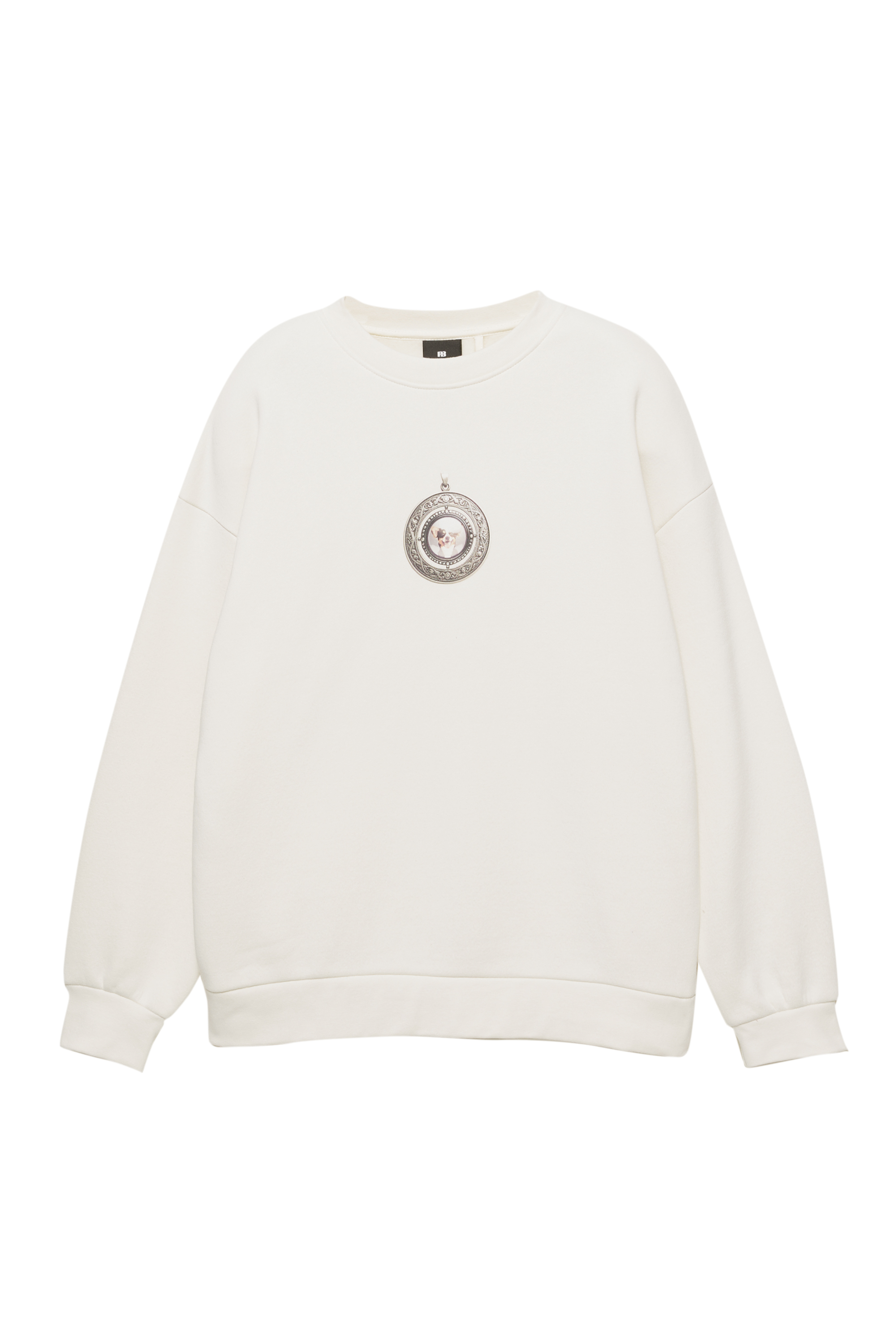 Boxy fit sweatshirt with dog graphic