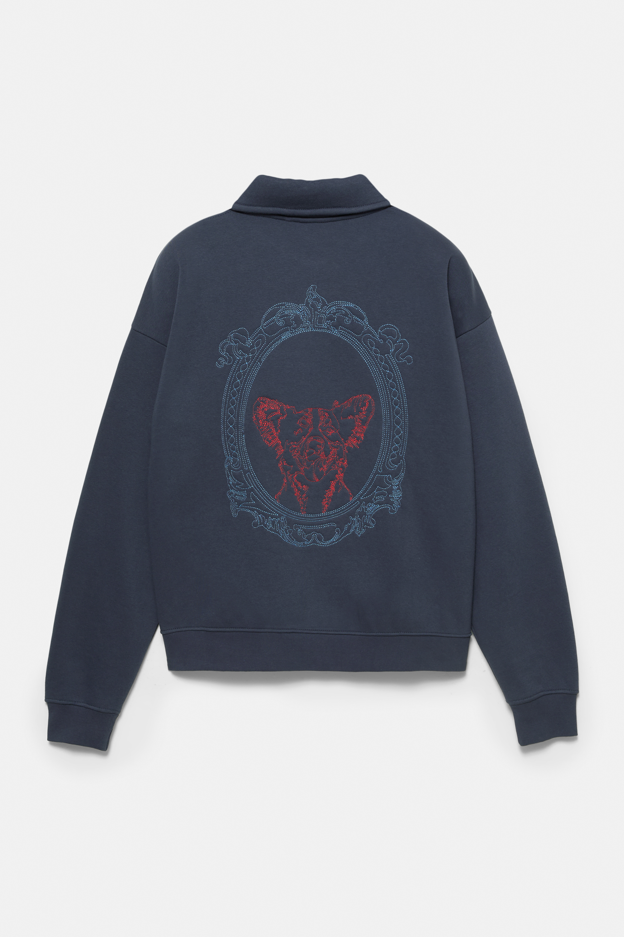 Embroidered polo sweatshirt