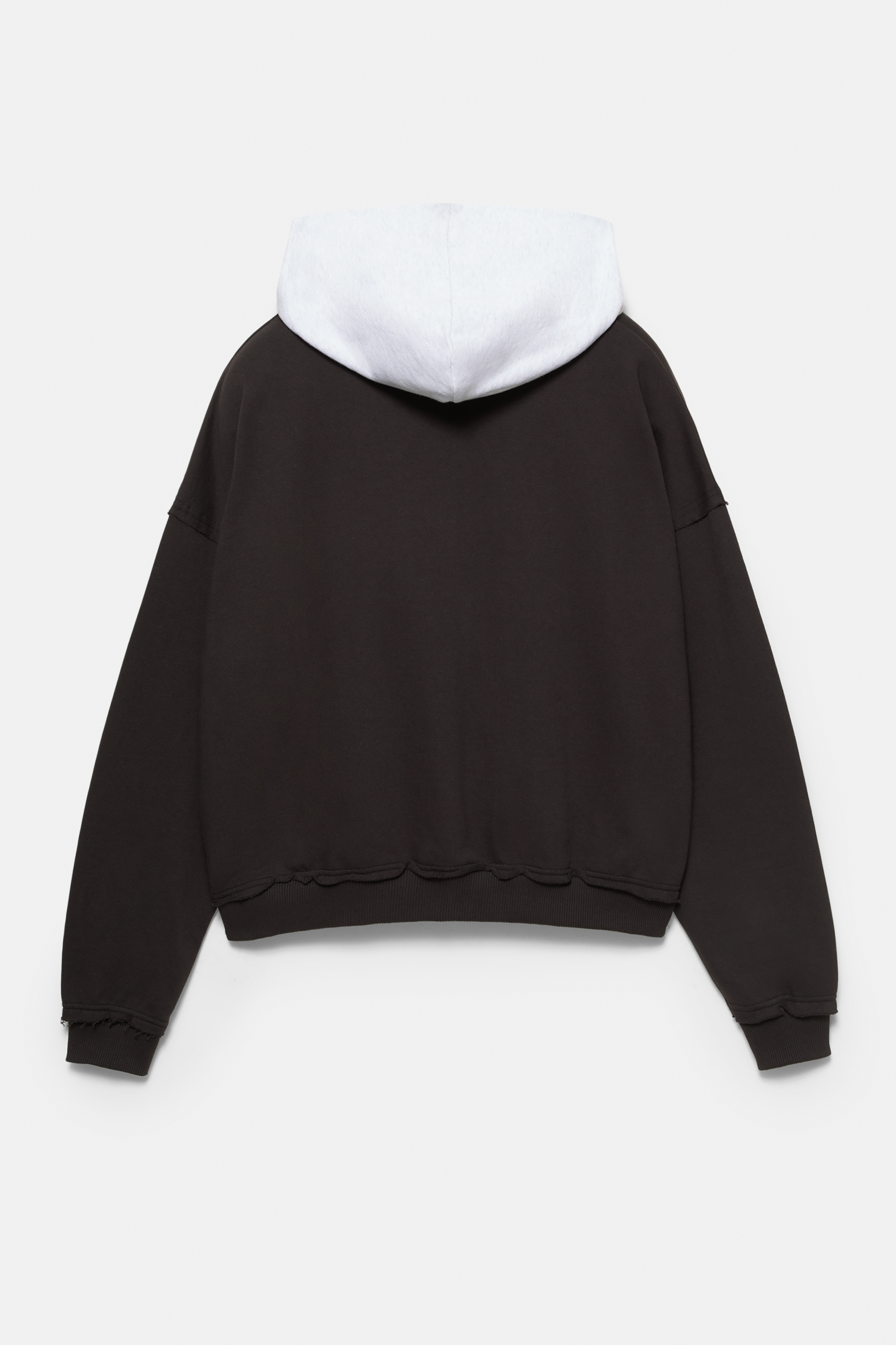 Contrast zip-up hoodie