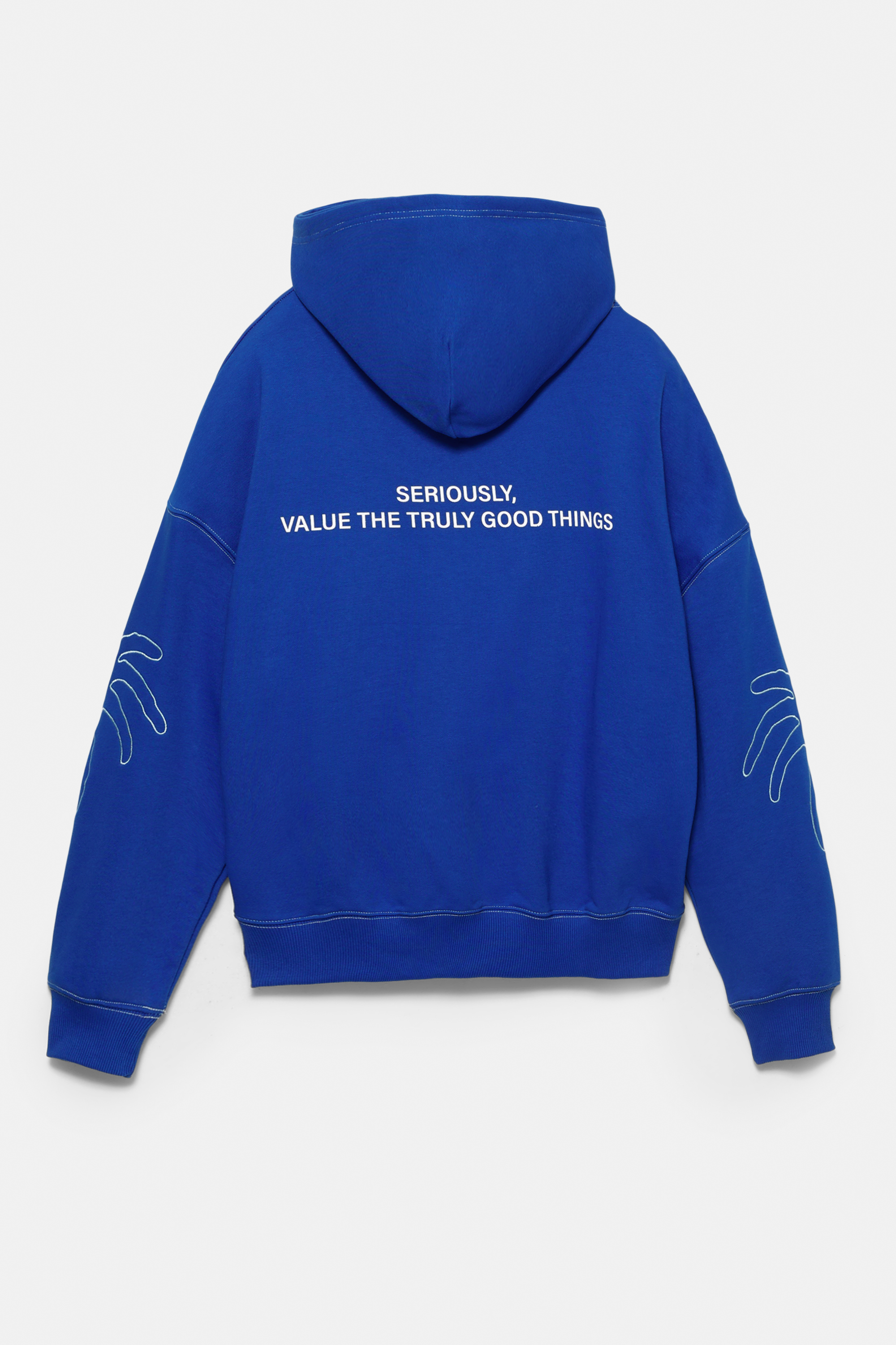 Hoodie with contrast stitching