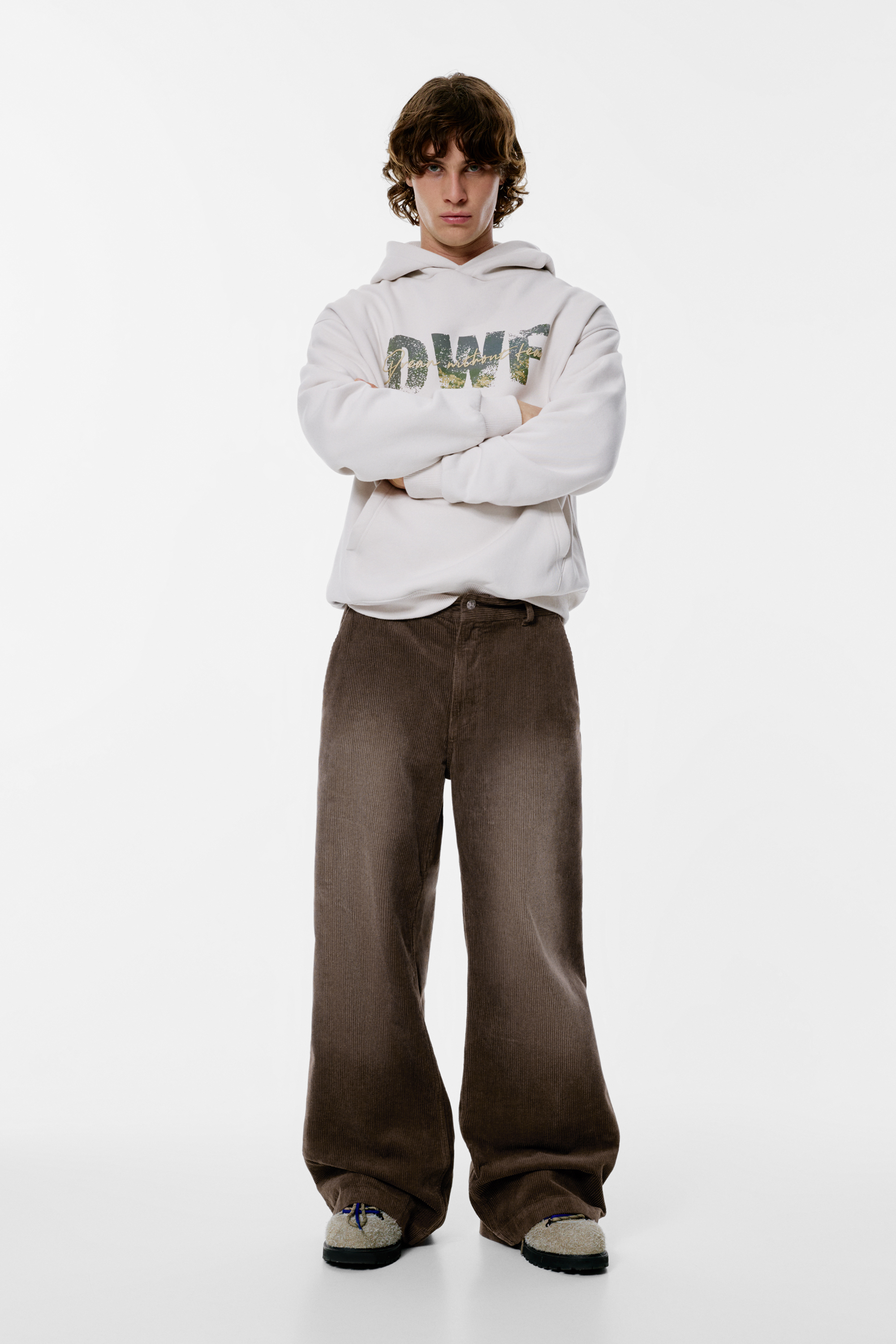 Corduroy flared trousers