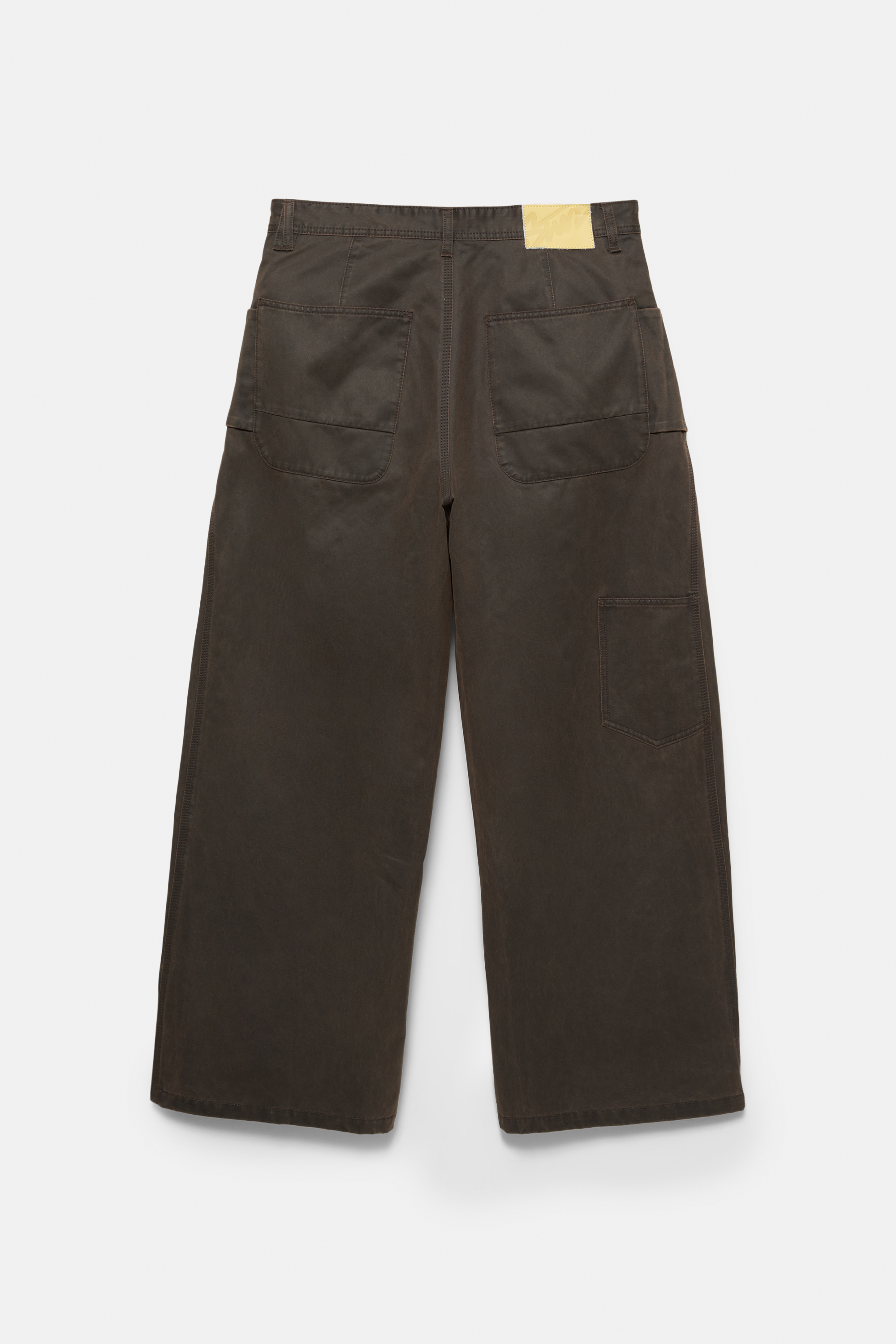 Waxed effect cargo trousers