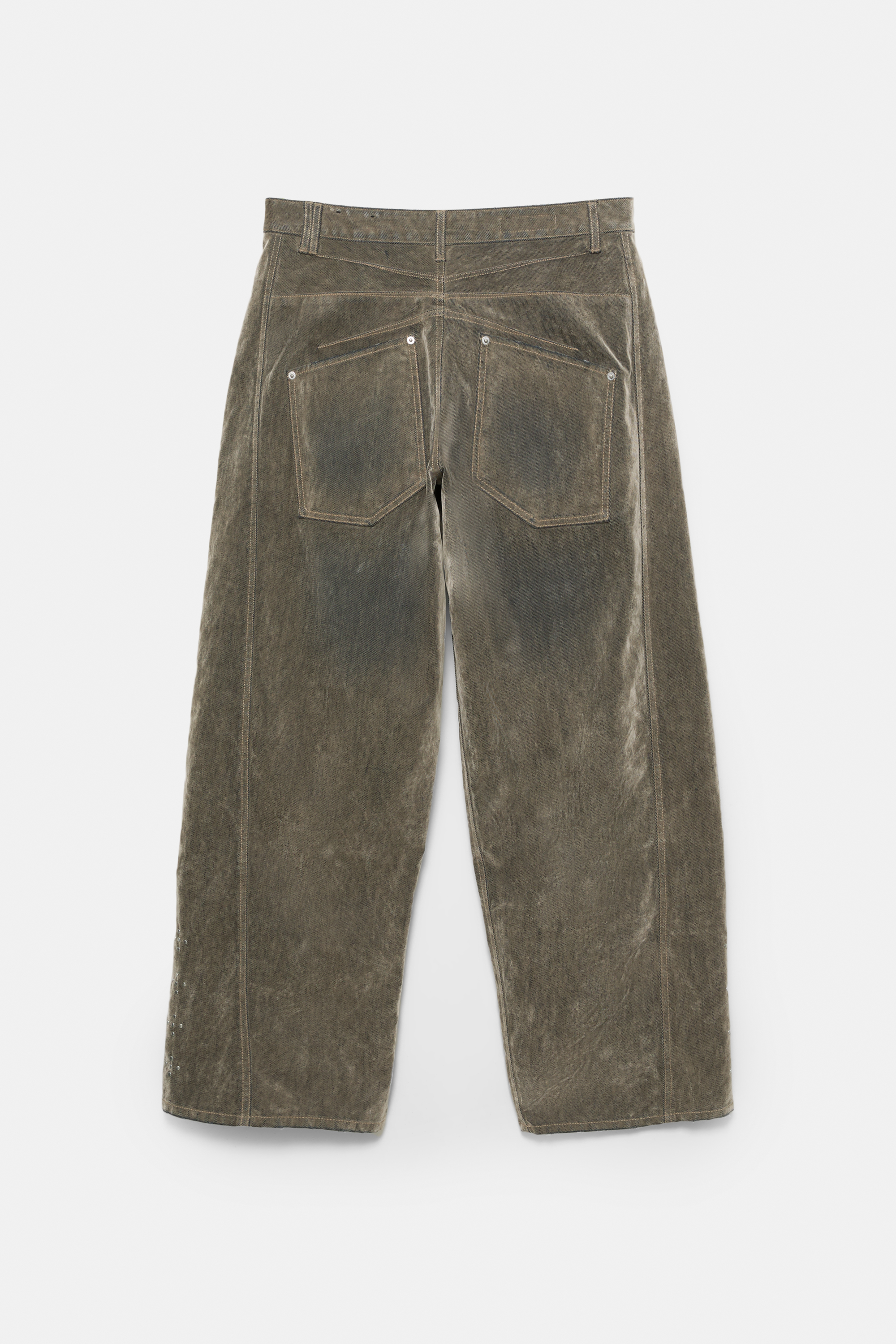 Beflockte Hose mit Weitem Bein