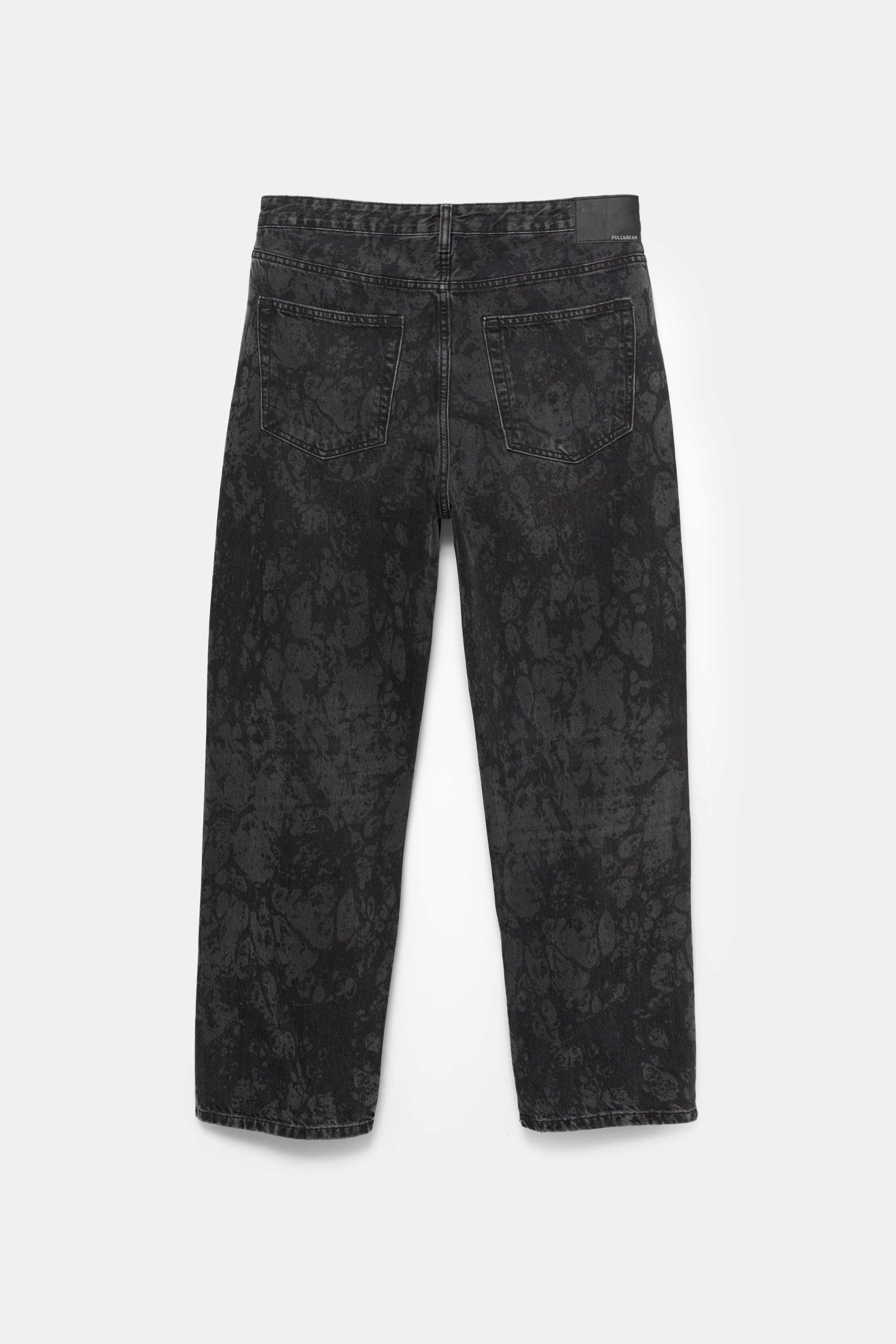 Laser print baggy jeans