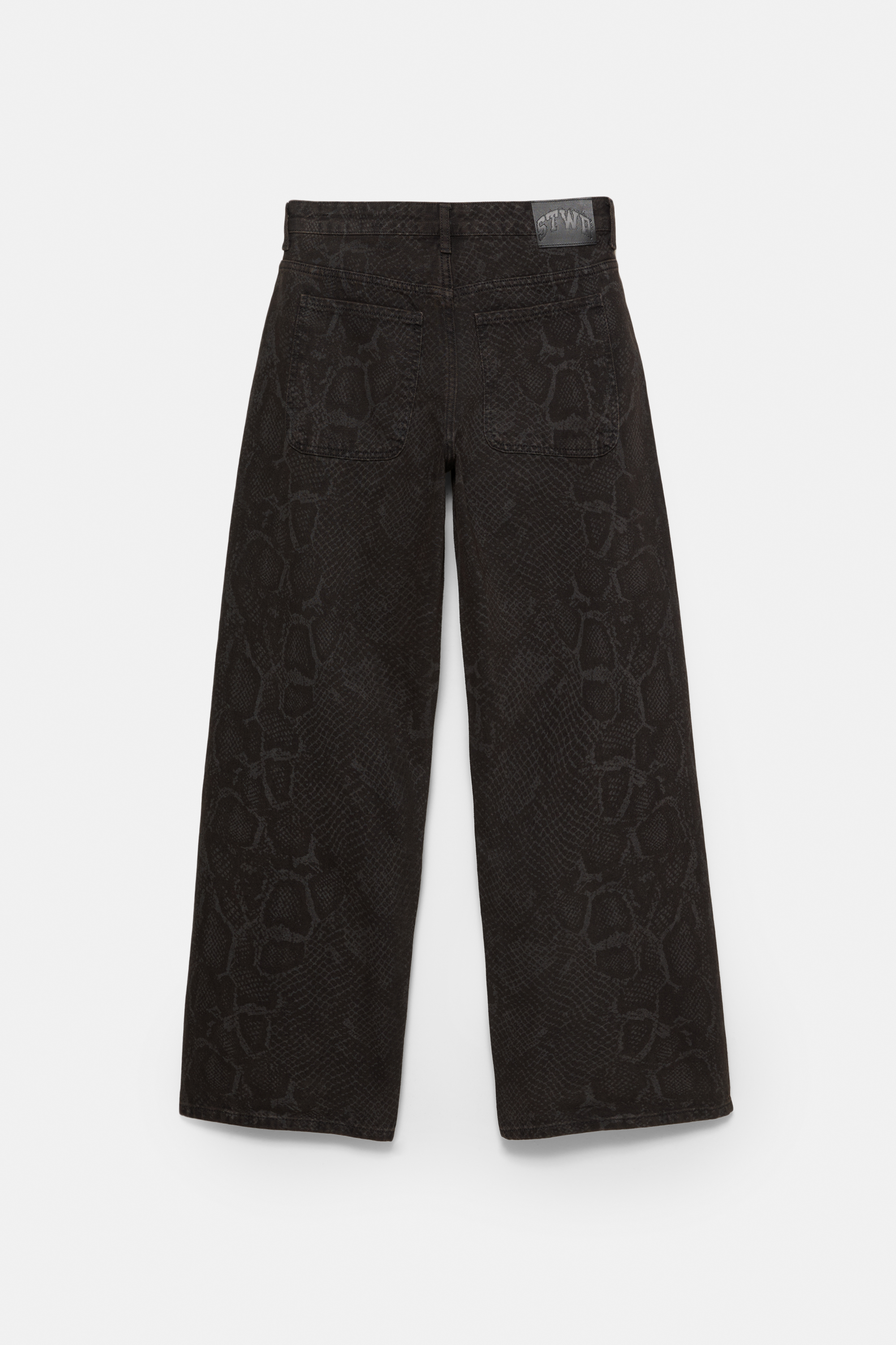 Snakeskin print wide-leg jeans