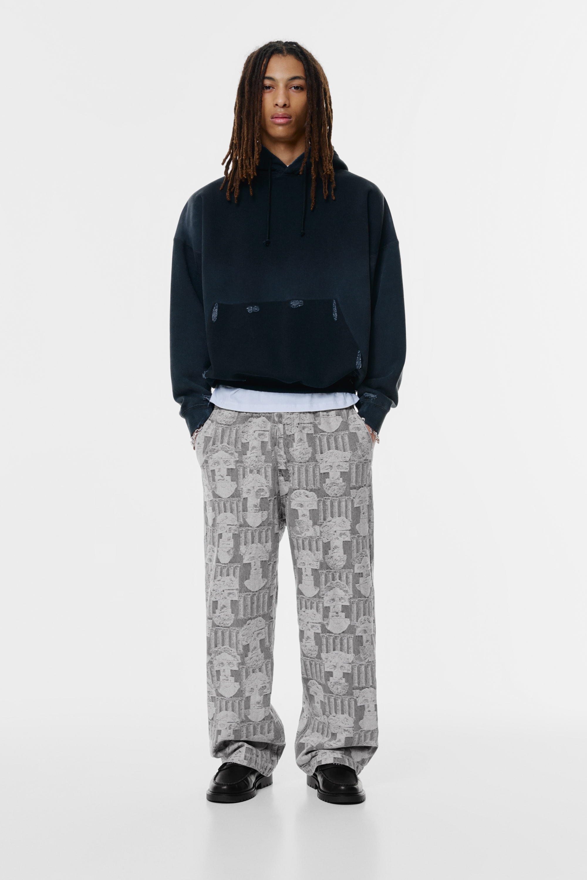 Printed baggy jogger jeans