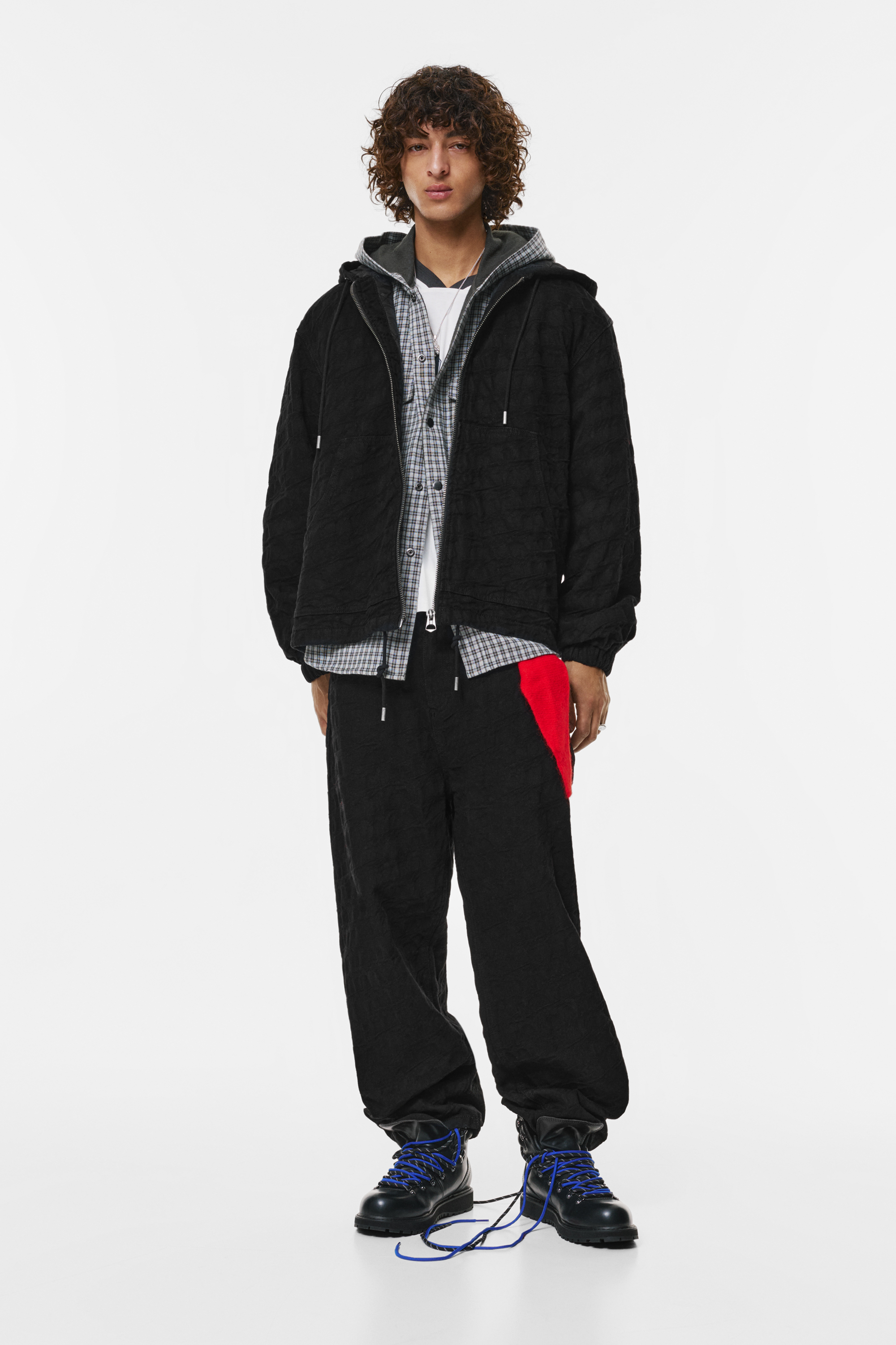 Relaxed fit baggy jacquard jeans