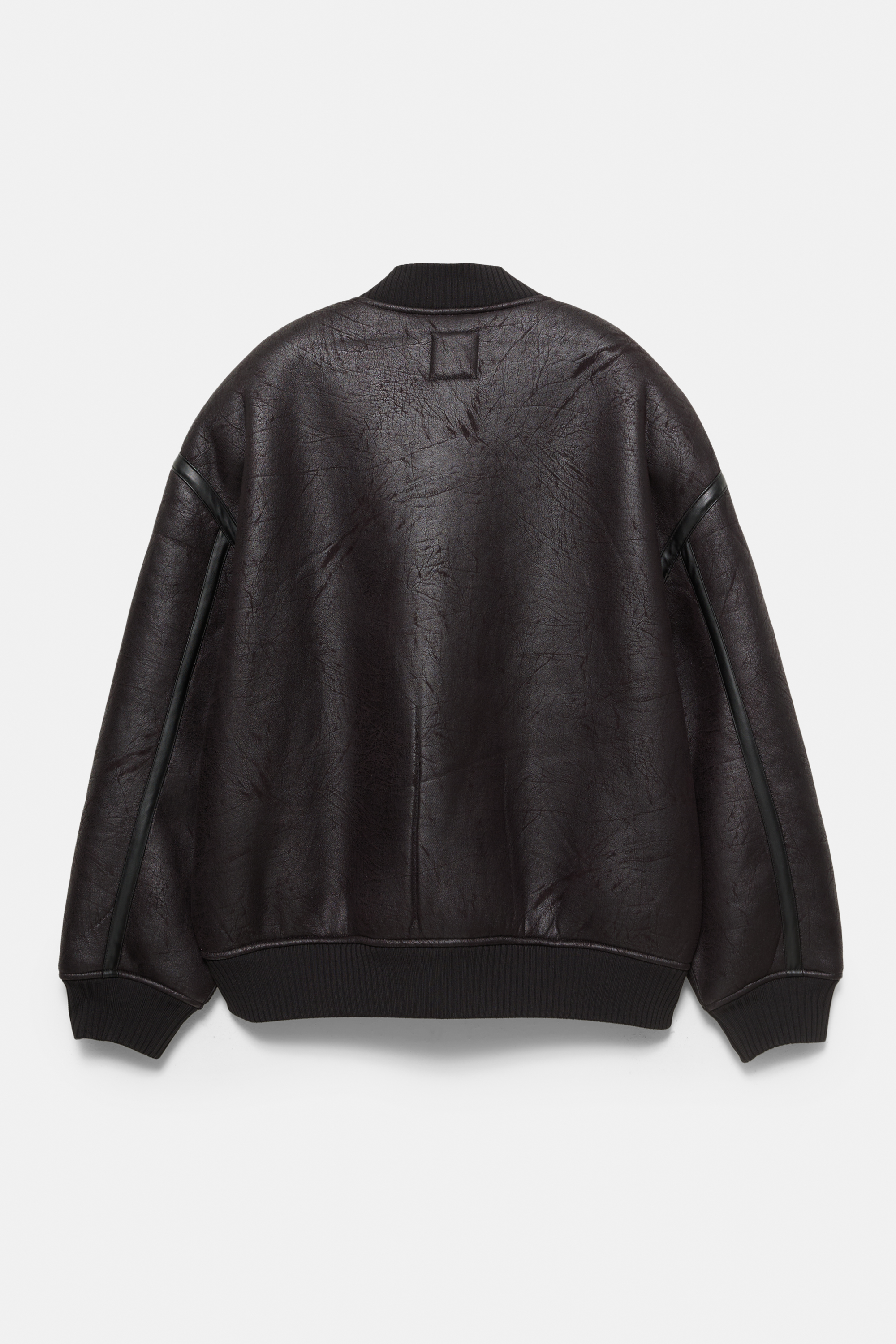 Veste bomber en similicuir usé