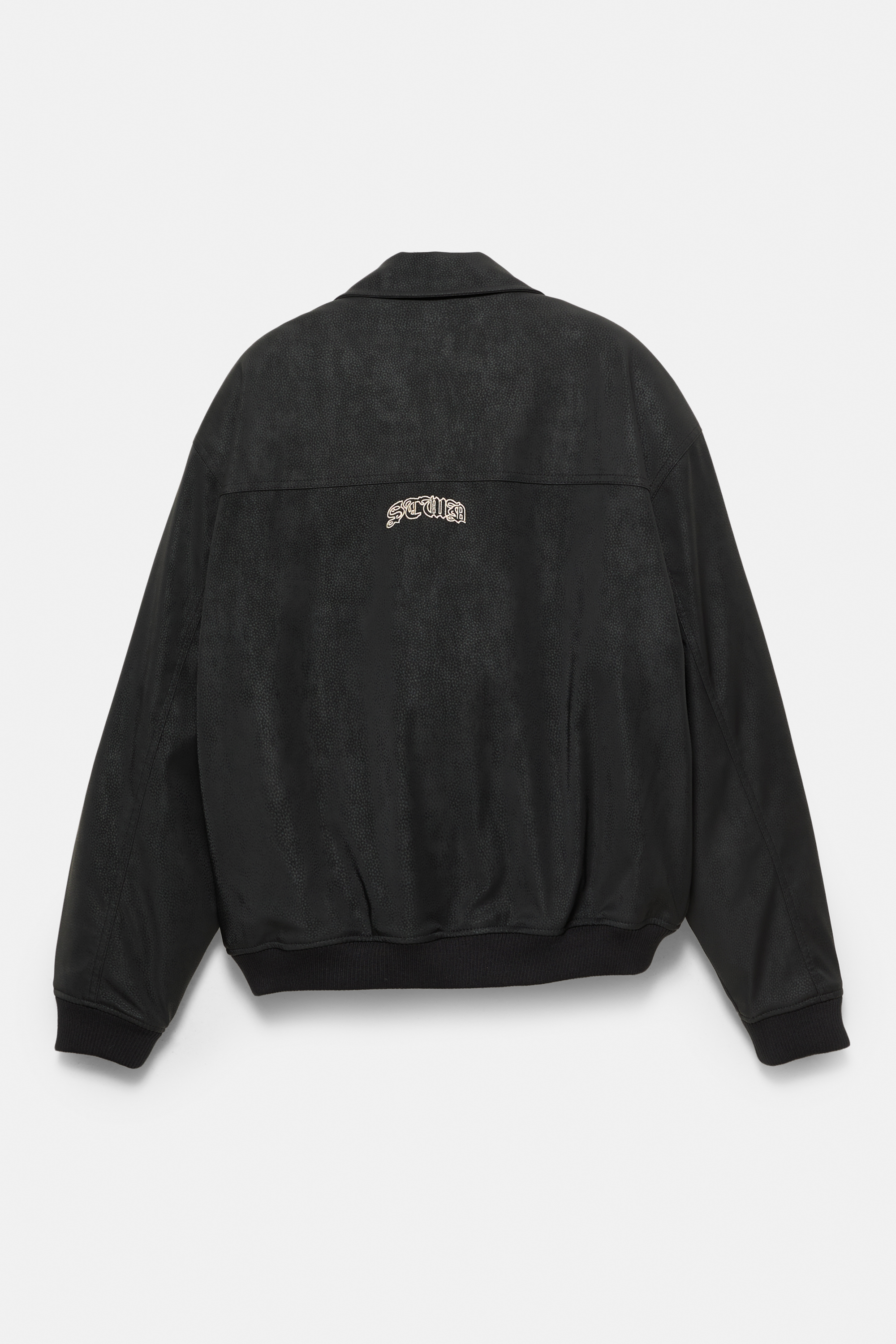 Bestickte Bomberjacke aus Kunstleder