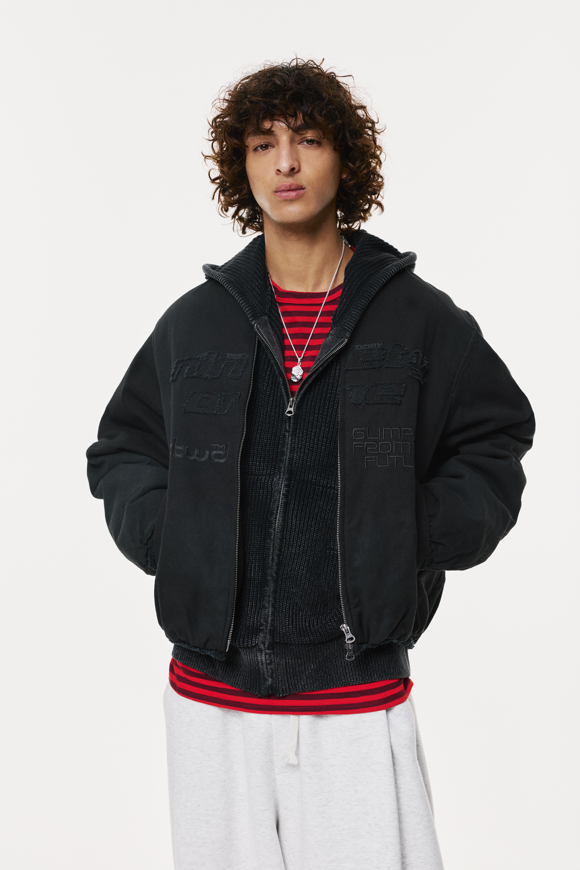 Embroidered bomber jacket