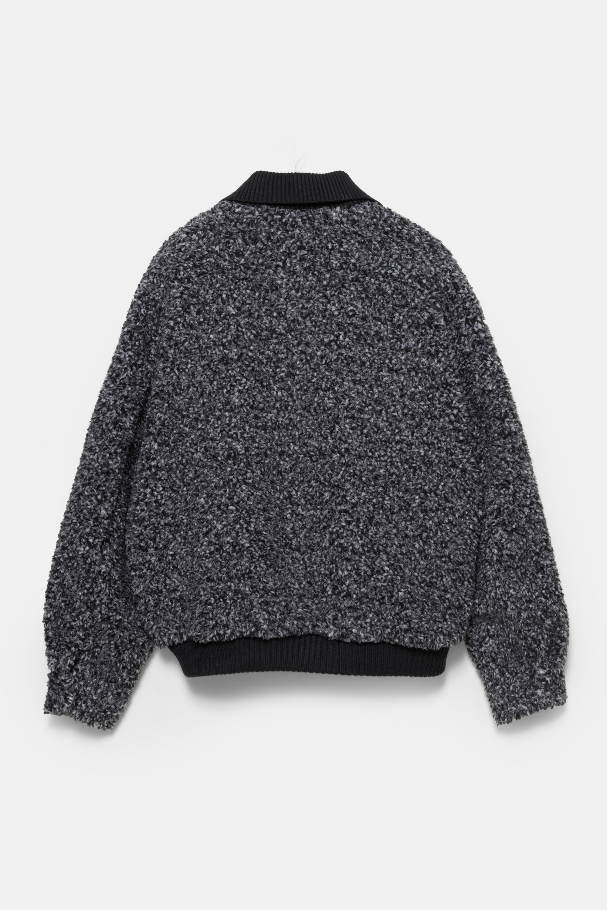 Bias cut knit bomber jacket