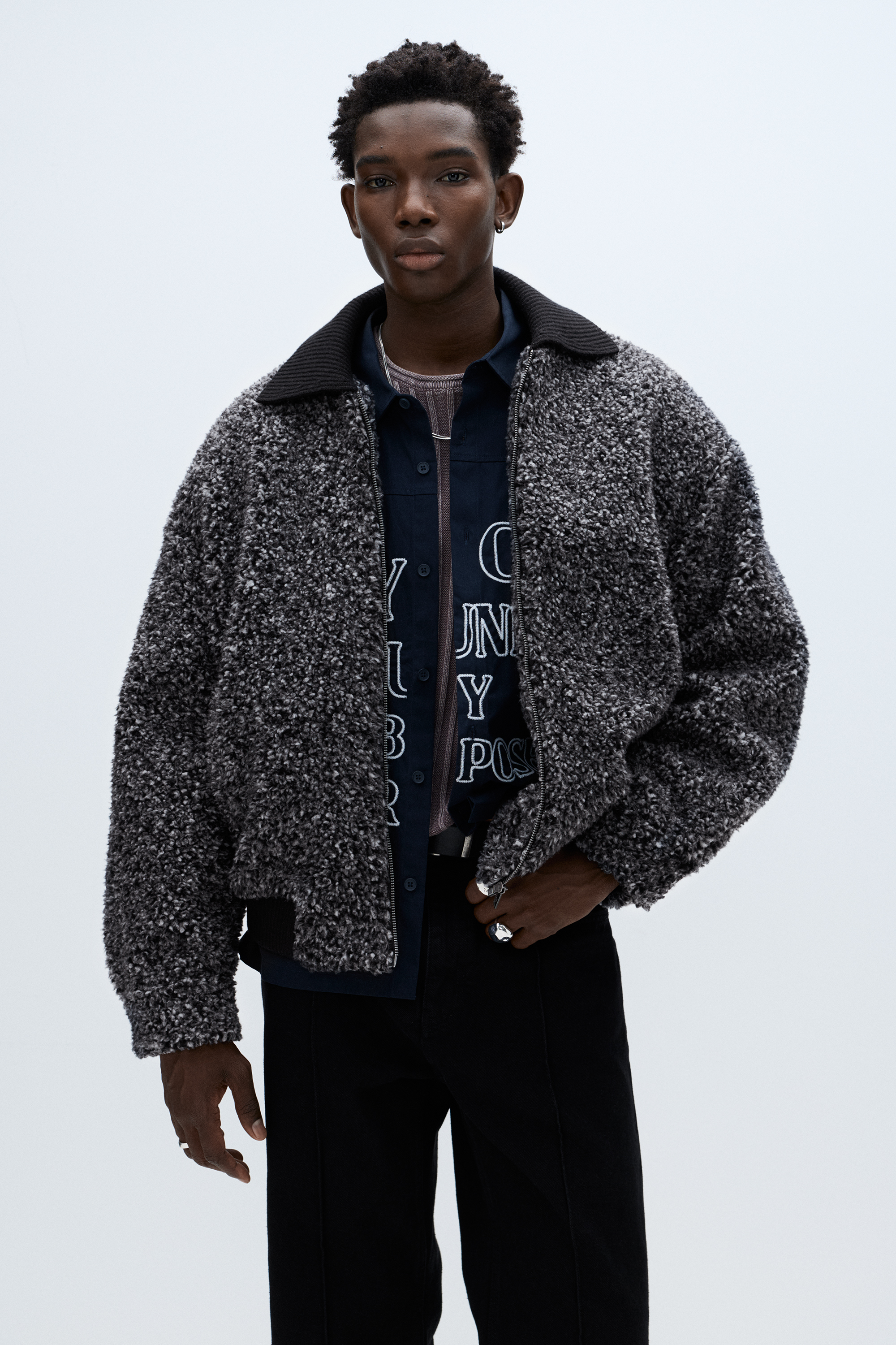 Bomber τζάκετ με κοψίματα