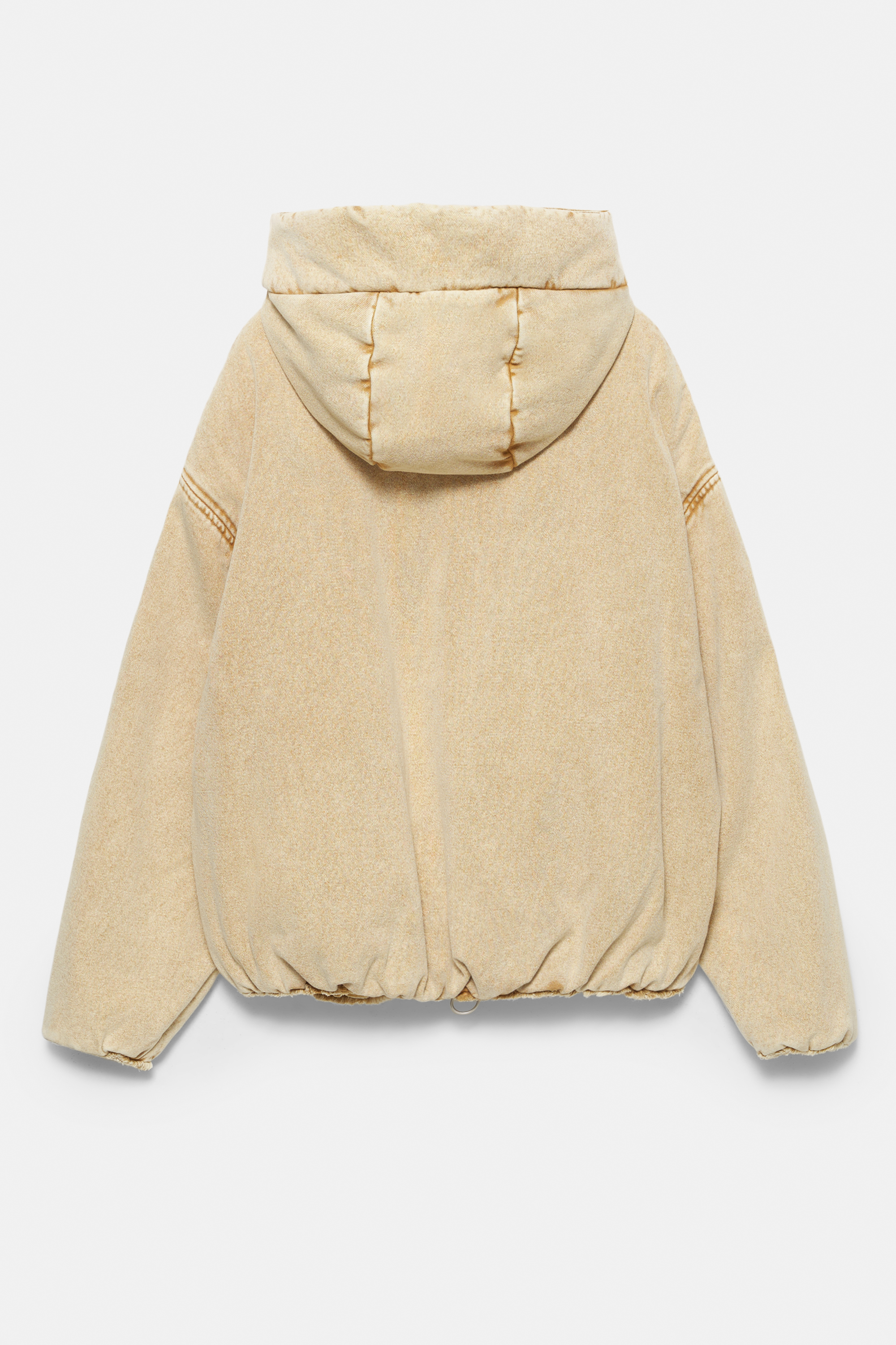 Washed-effect hooded jacket