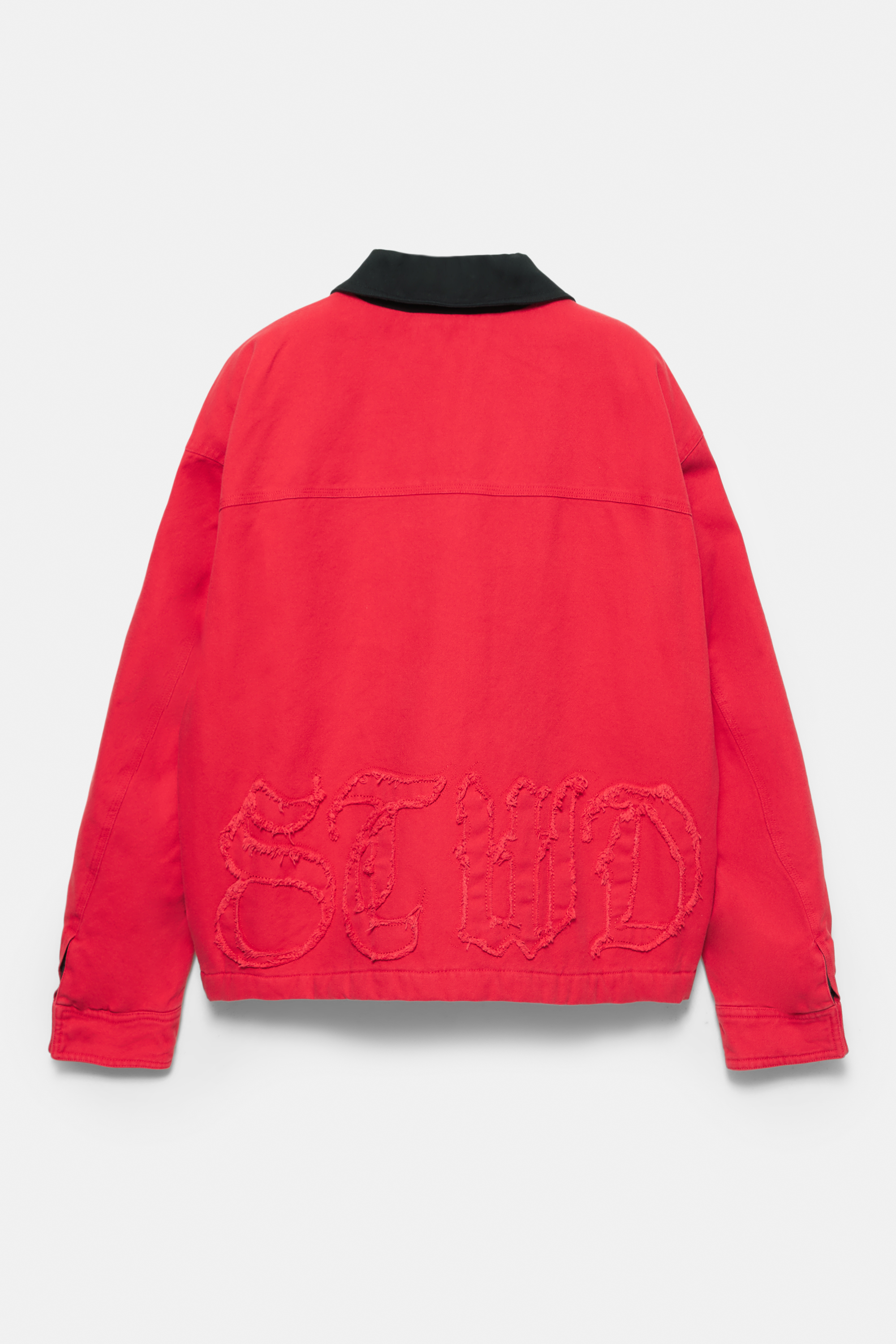 Red jacket with contrast collar