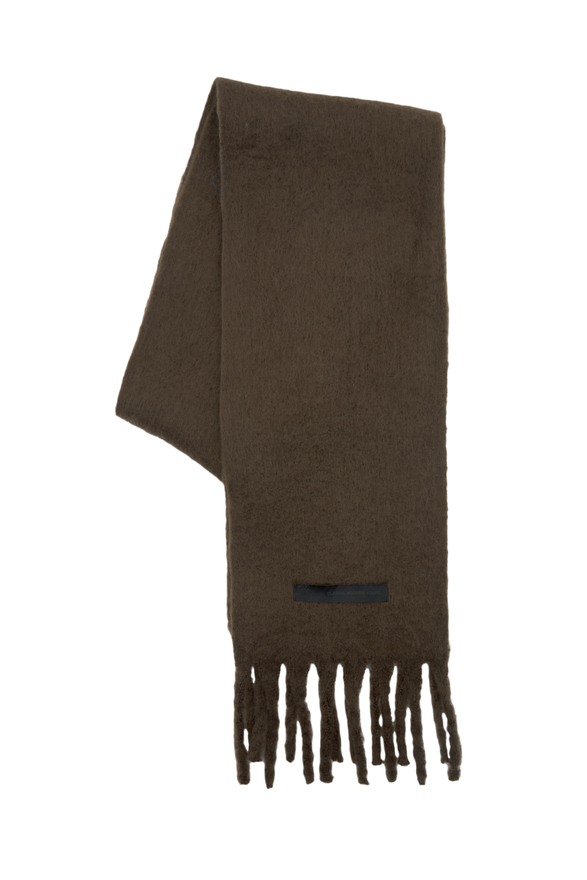 Plain fringed scarf