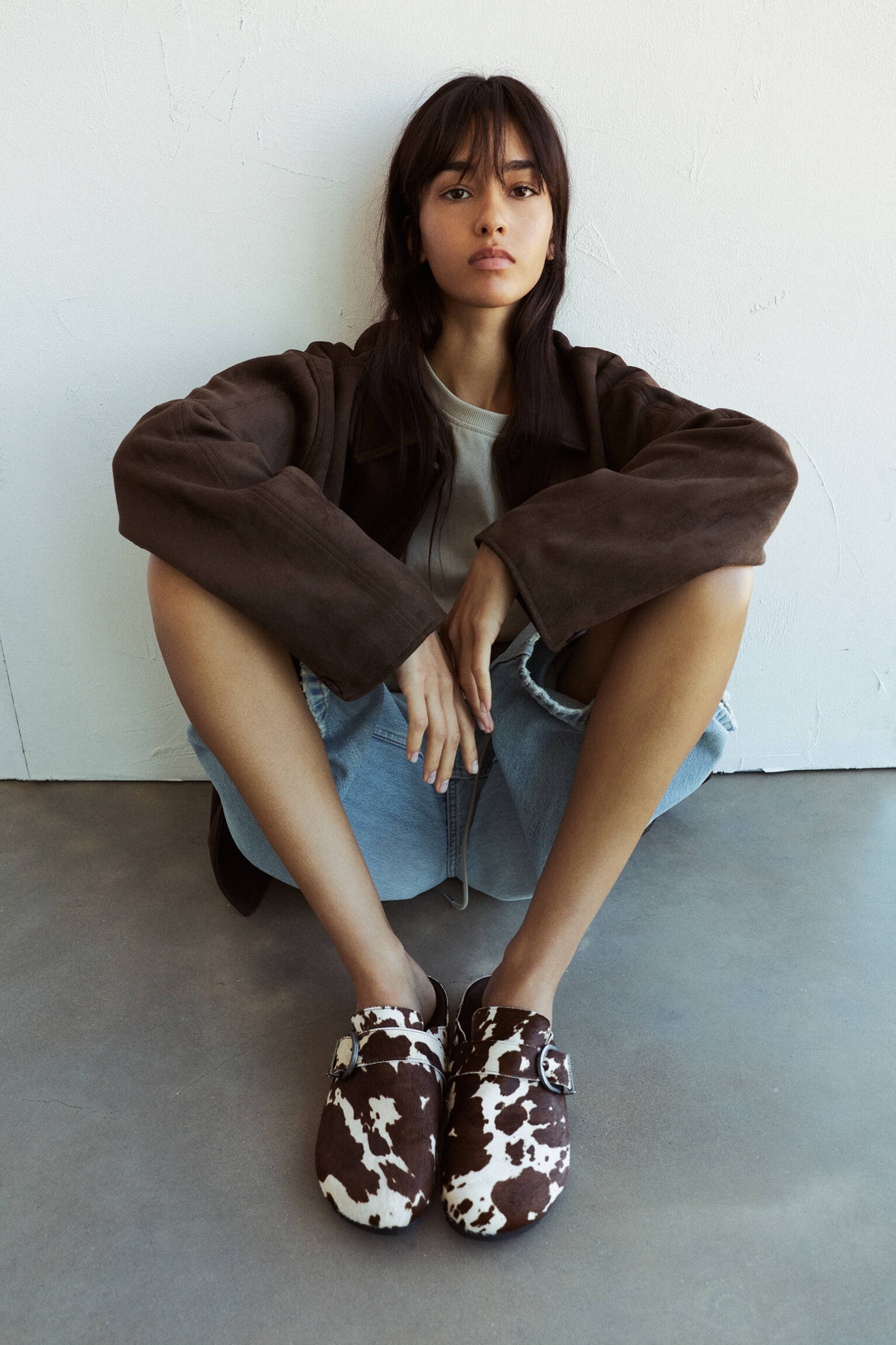 Sabots cuir vache - pull&bear