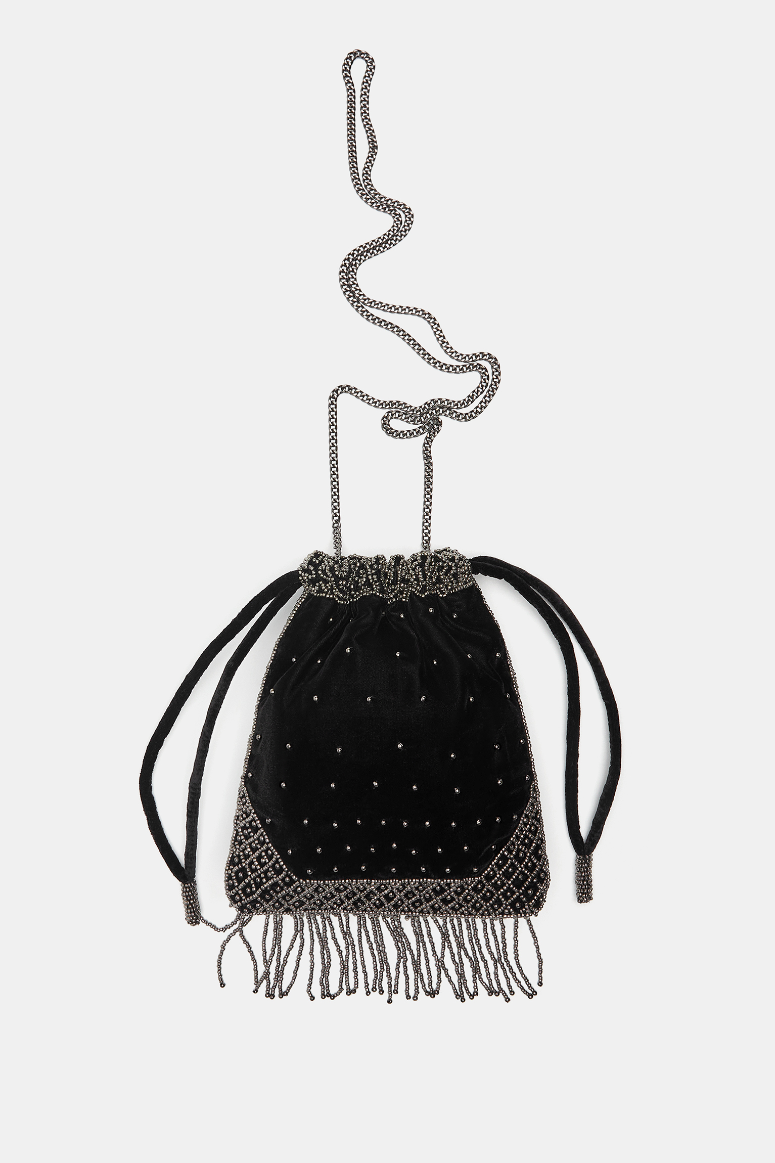 Velvet tas met kralen