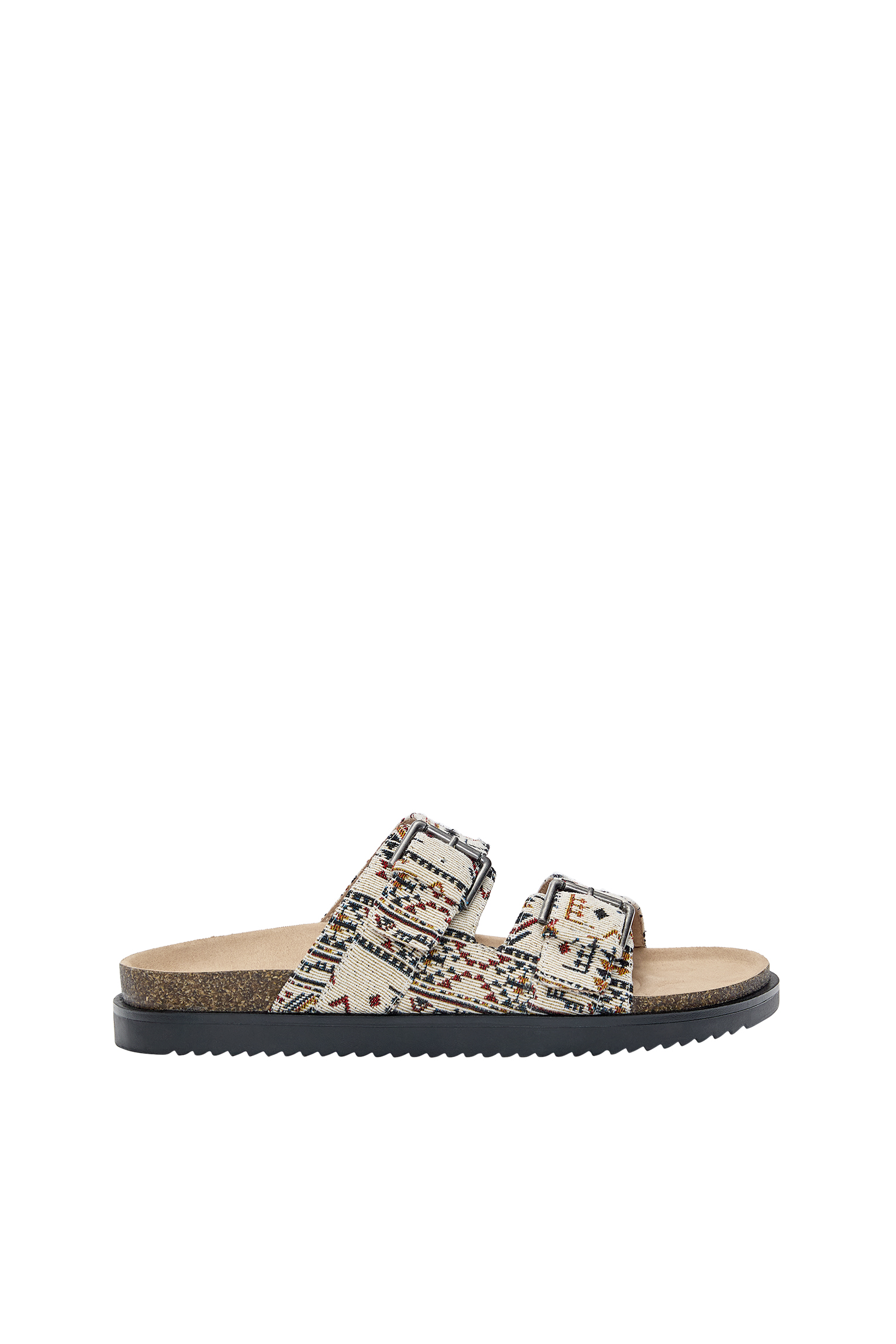 Printed buckled sandals