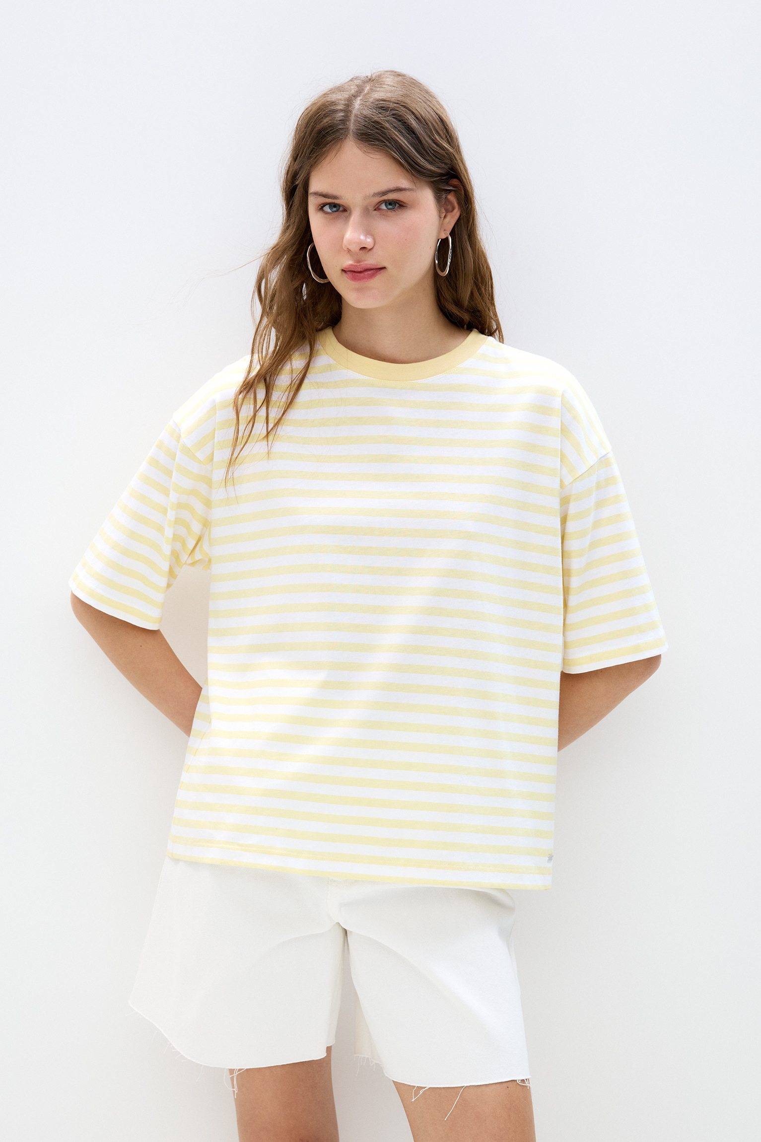 Cecil Maglietta Donna A Righe Multicolori - Scollo A V, Vita Elastica E Maniche Corte