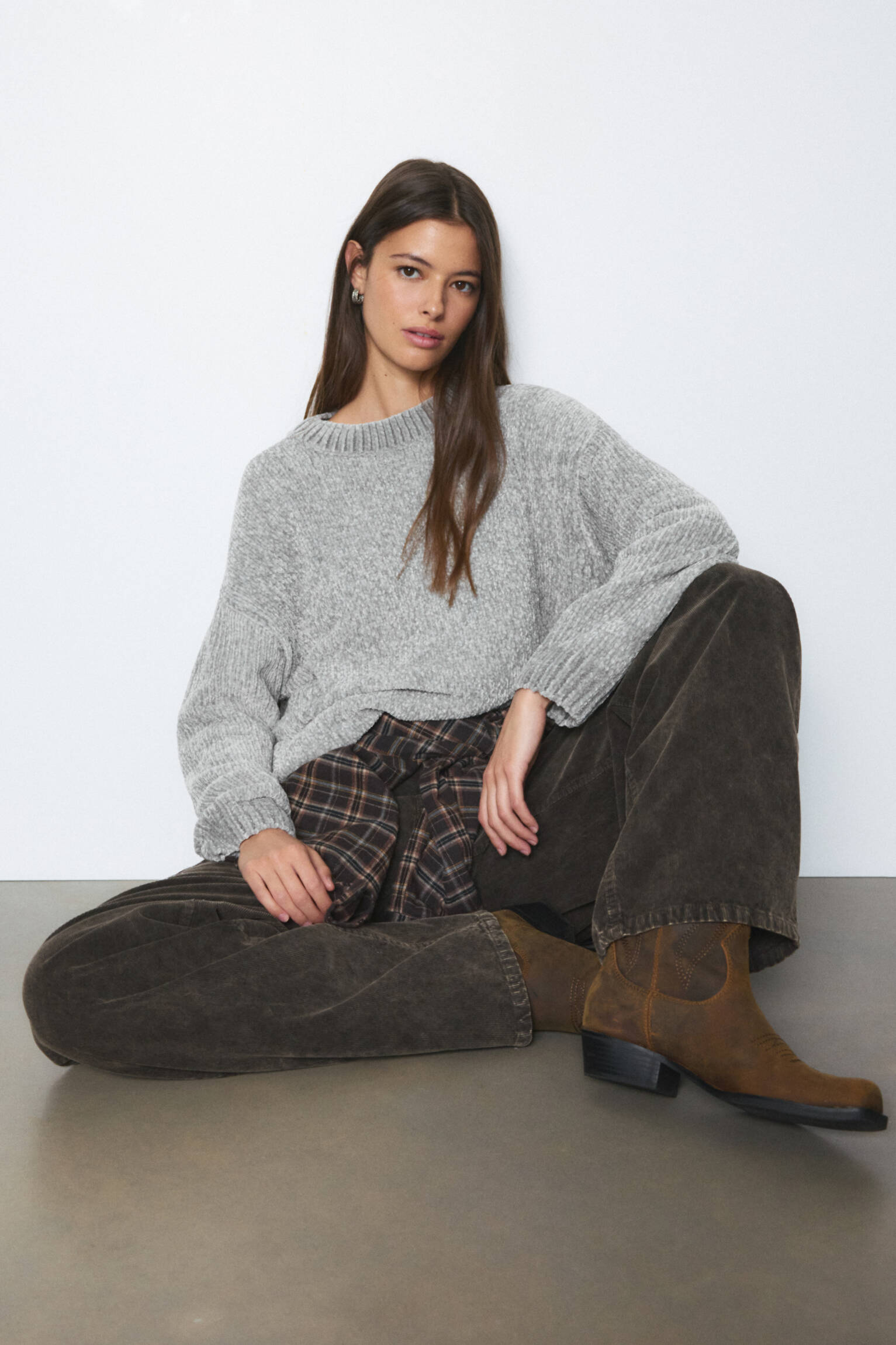 Threaded Pear Brinley Chenille Lucky Pattern Sweatshirt