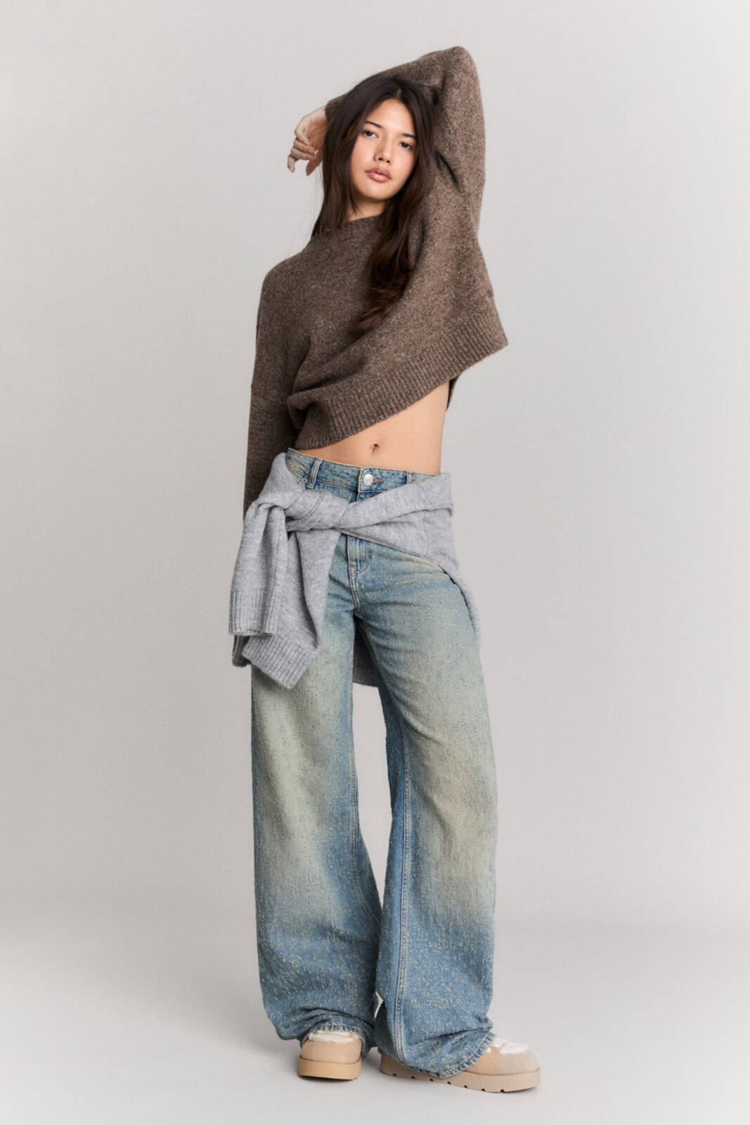 Sweat à capuche Pull&Bear Taille M : Achat occasion | Sweats (femme) Pull & Bear Kaki Très bon état